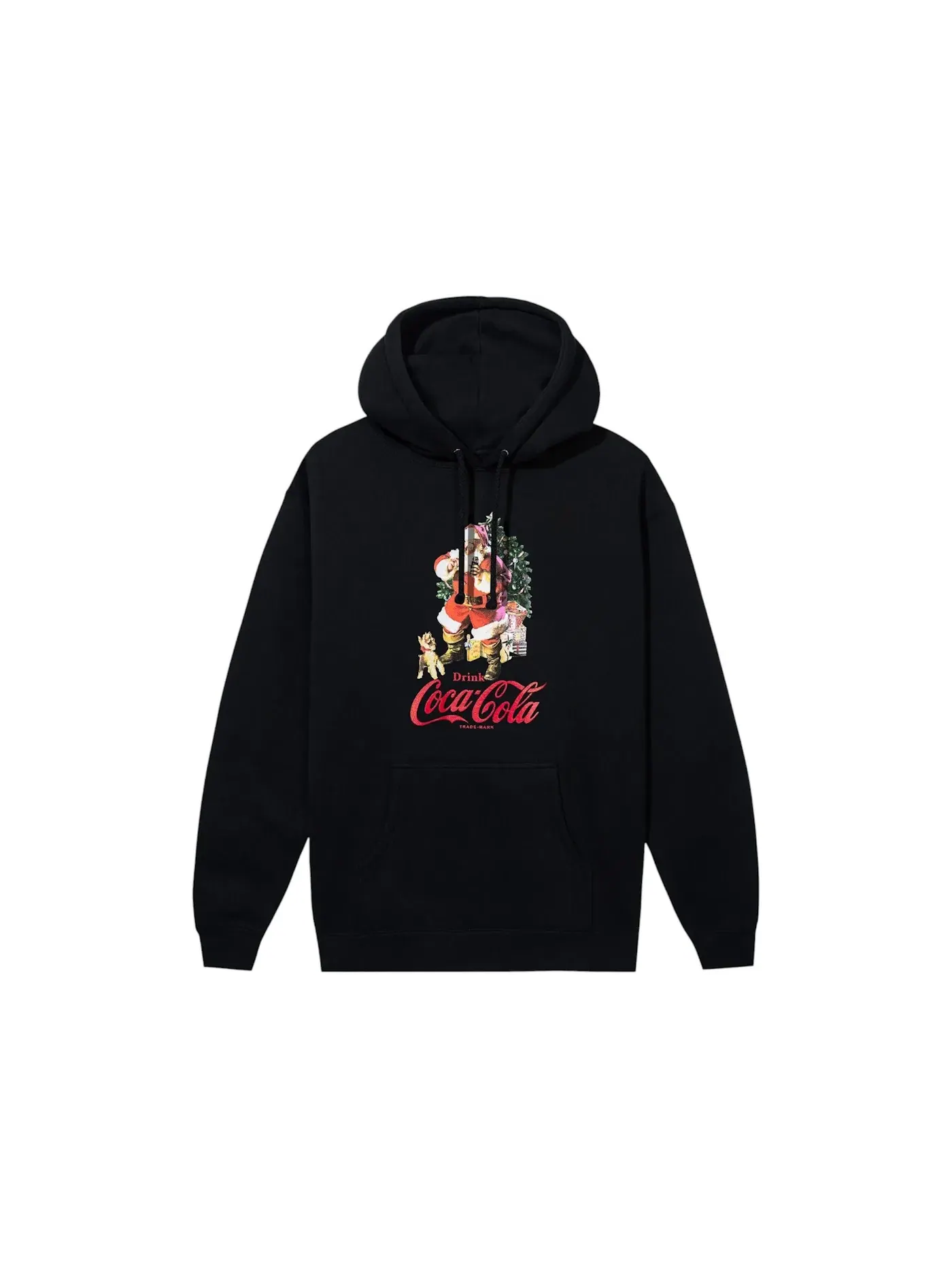 Мужская худи с принтом Anti Social Social Club Coca-Cola Santa Social Hoodie — изображение 1 из 2, черный