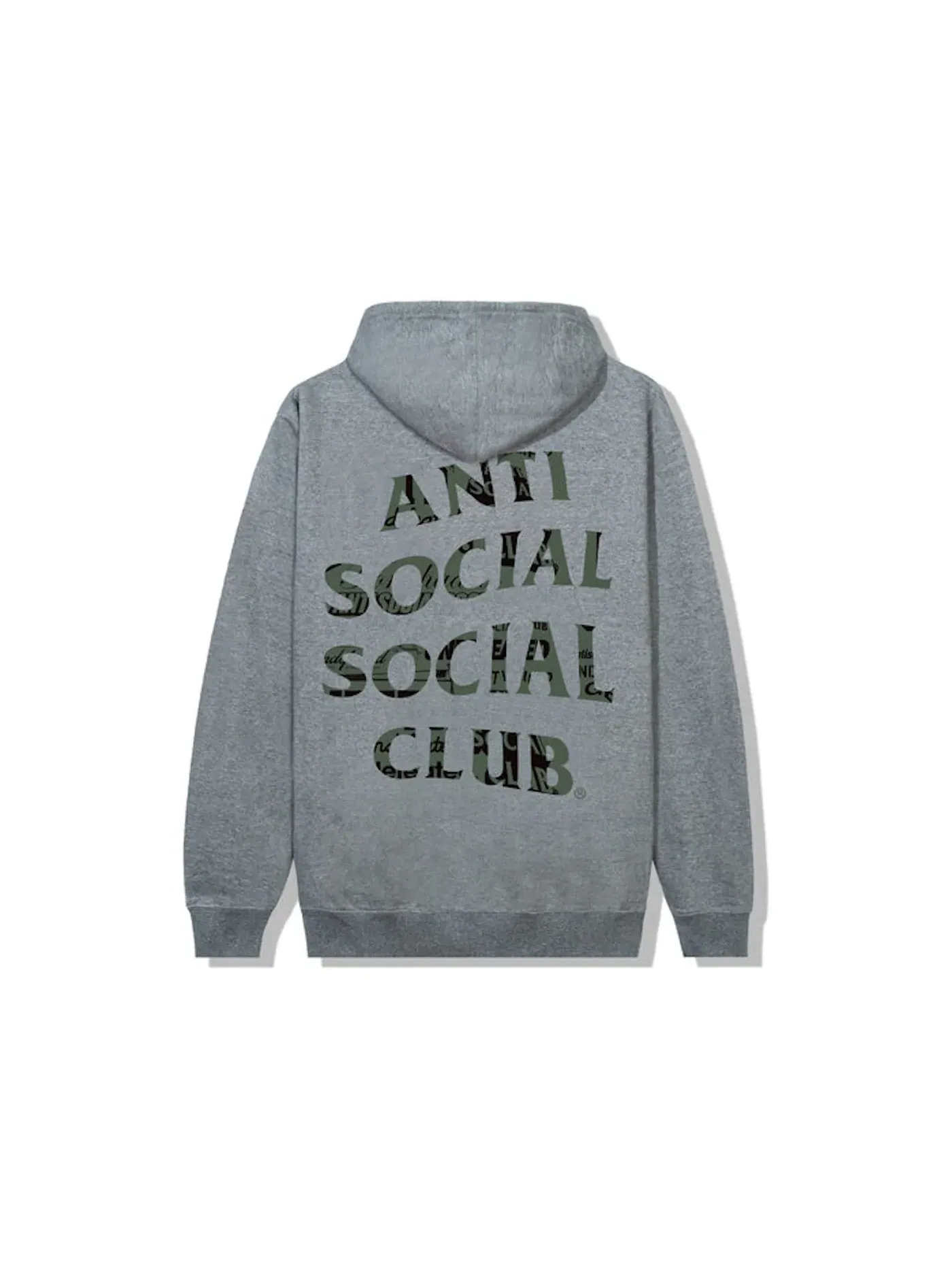 Мужская худи с принтом Anti Social Social Club — изображение 2 из 2, серый