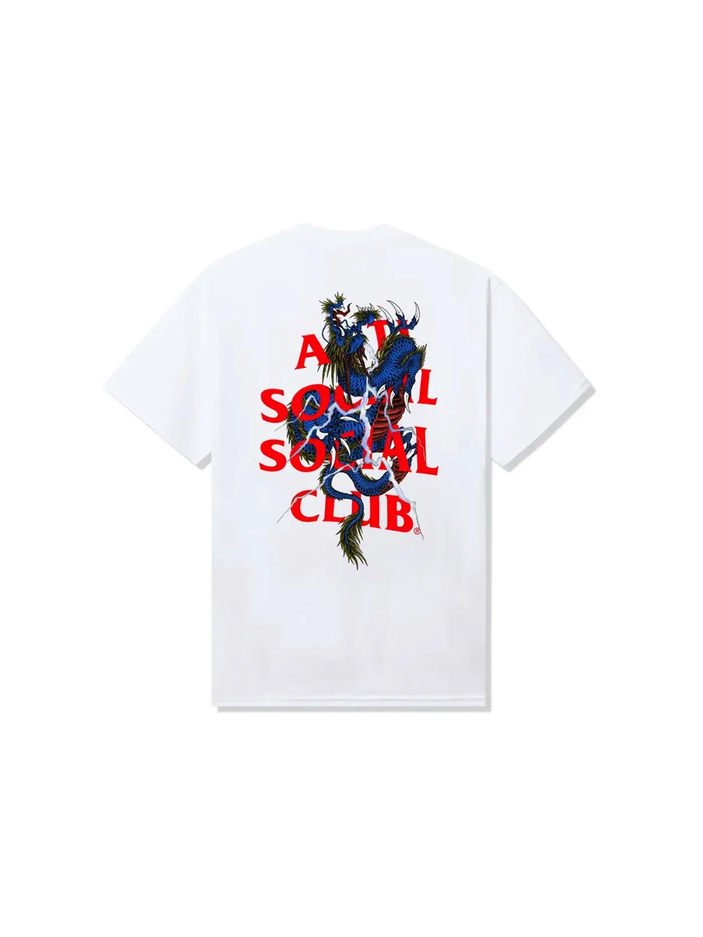 Мужская футболка с принтом Double Dragon Tee Anti Social Social Club — изображение 1 из 2, белый
