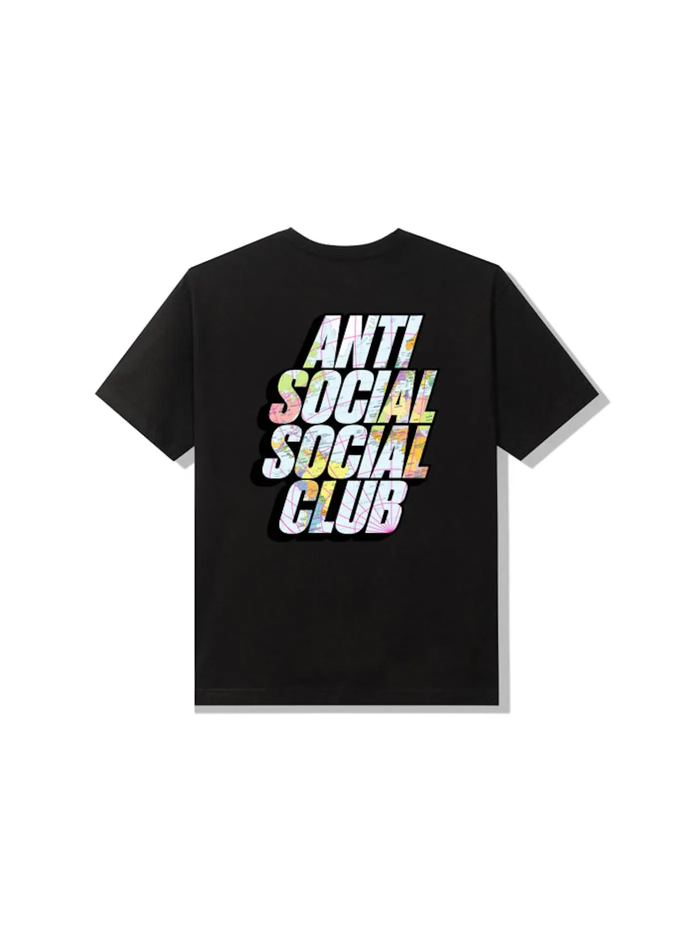 Мужская футболка с принтом Anti Social Social Club Drop A Pin T-shirt — изображение 1 из 2, черный