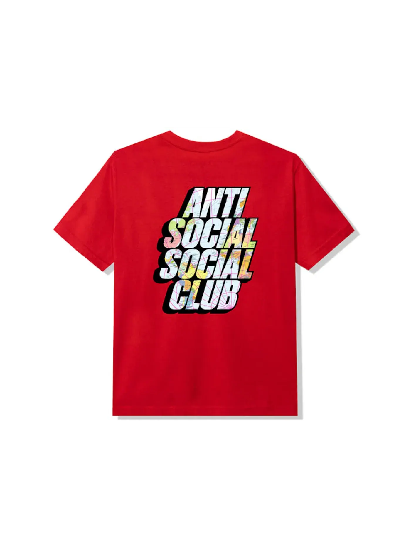 Мужская футболка с принтом Anti Social Social Club Drop A Pin T-shirt — изображение 1 из 2, красный