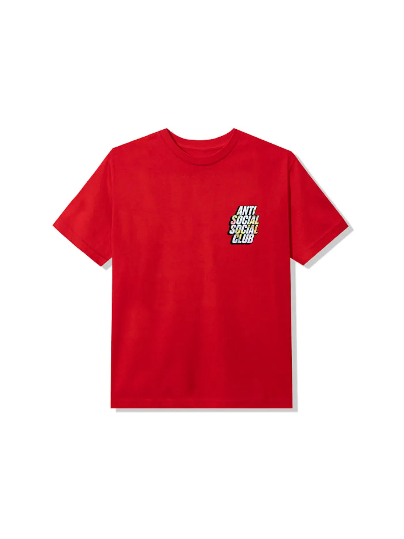 Мужская футболка с принтом Anti Social Social Club Drop A Pin T-shirt — изображение 2 из 2, красный
