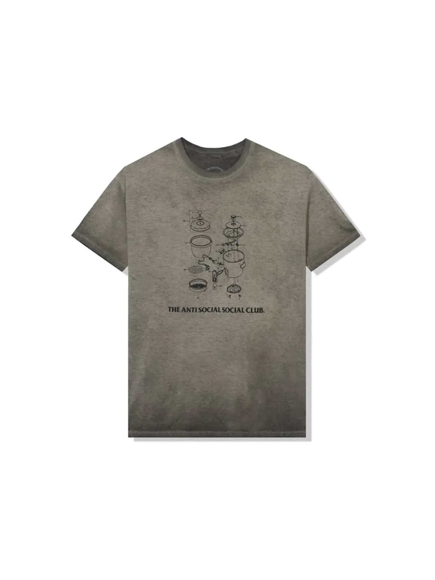 Мужская футболка с принтом Anti Social Social Club Dying On the Gram Mineral Wash — изображение 1 из 2, бежевый