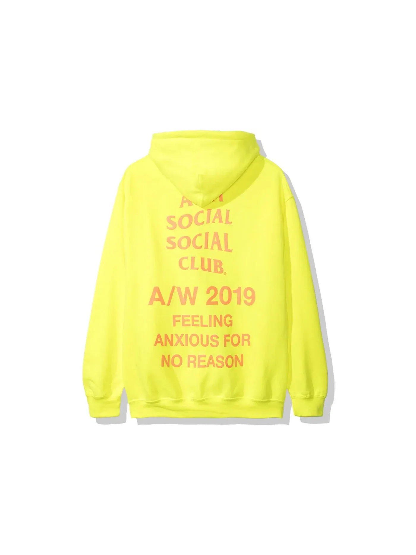 Мужской худи с принтом Feeling Anxious Anti Social Social Club — изображение 1 из 2, неоновый зеленый