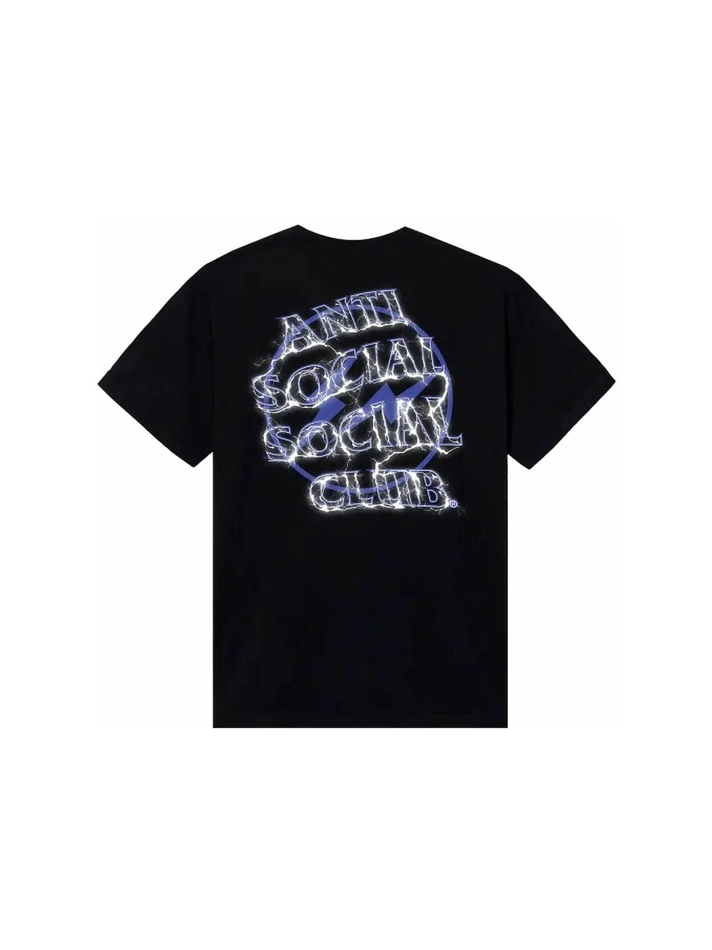 Мужская футболка с принтом Fragment Bolt Tee Anti Social Social Club — изображение 1 из 2, черный/темно-синий