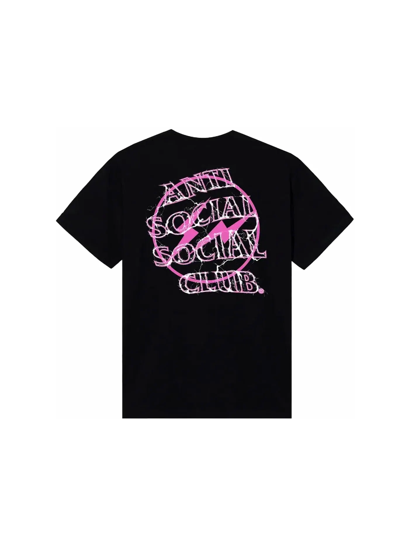 Мужская футболка с принтом Fragment Bolt Tee Anti Social Social Club — изображение 1 из 2, черный/розовый