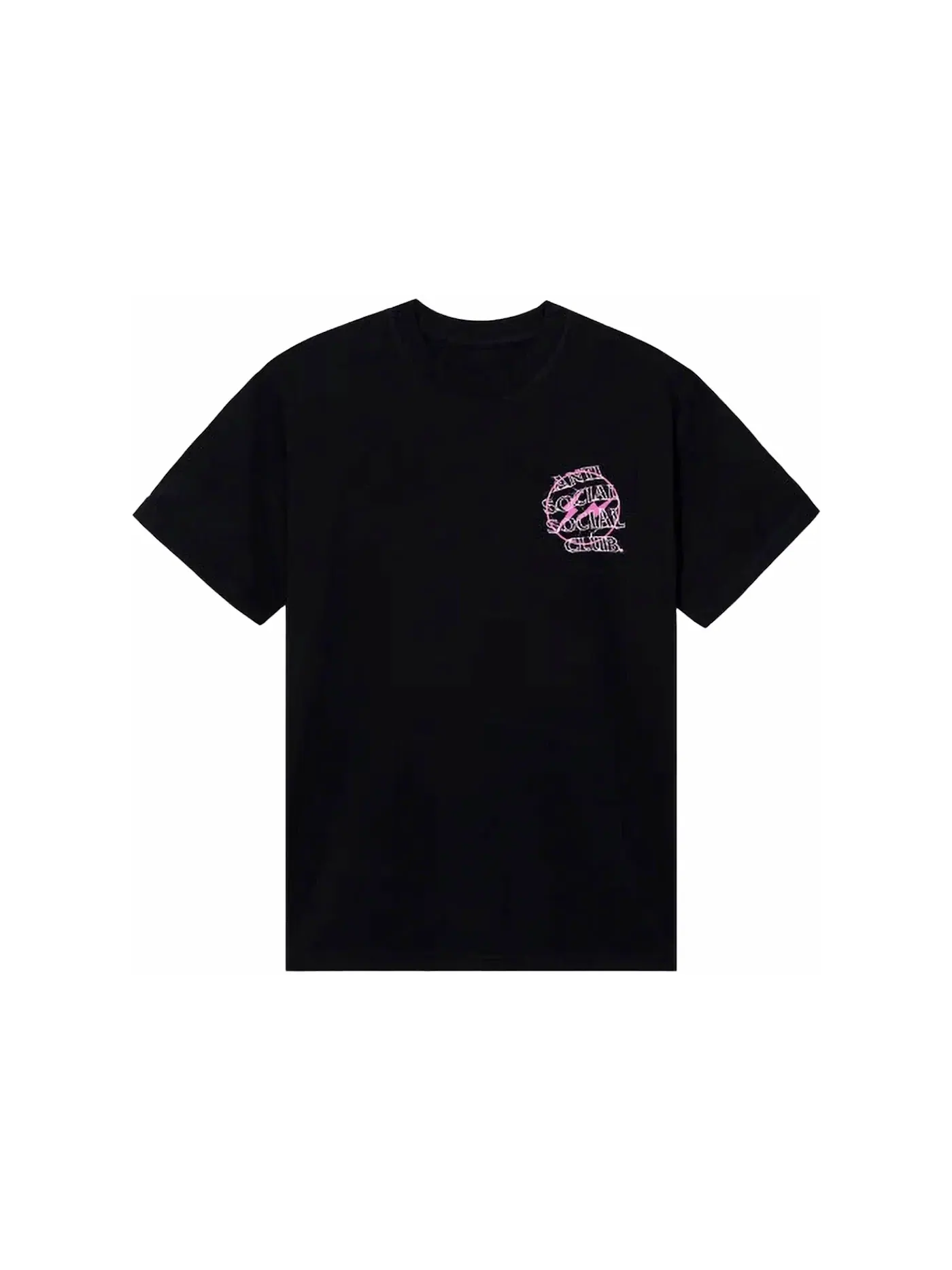 Мужская футболка с принтом Fragment Bolt Tee Anti Social Social Club — изображение 2 из 2, черный/розовый
