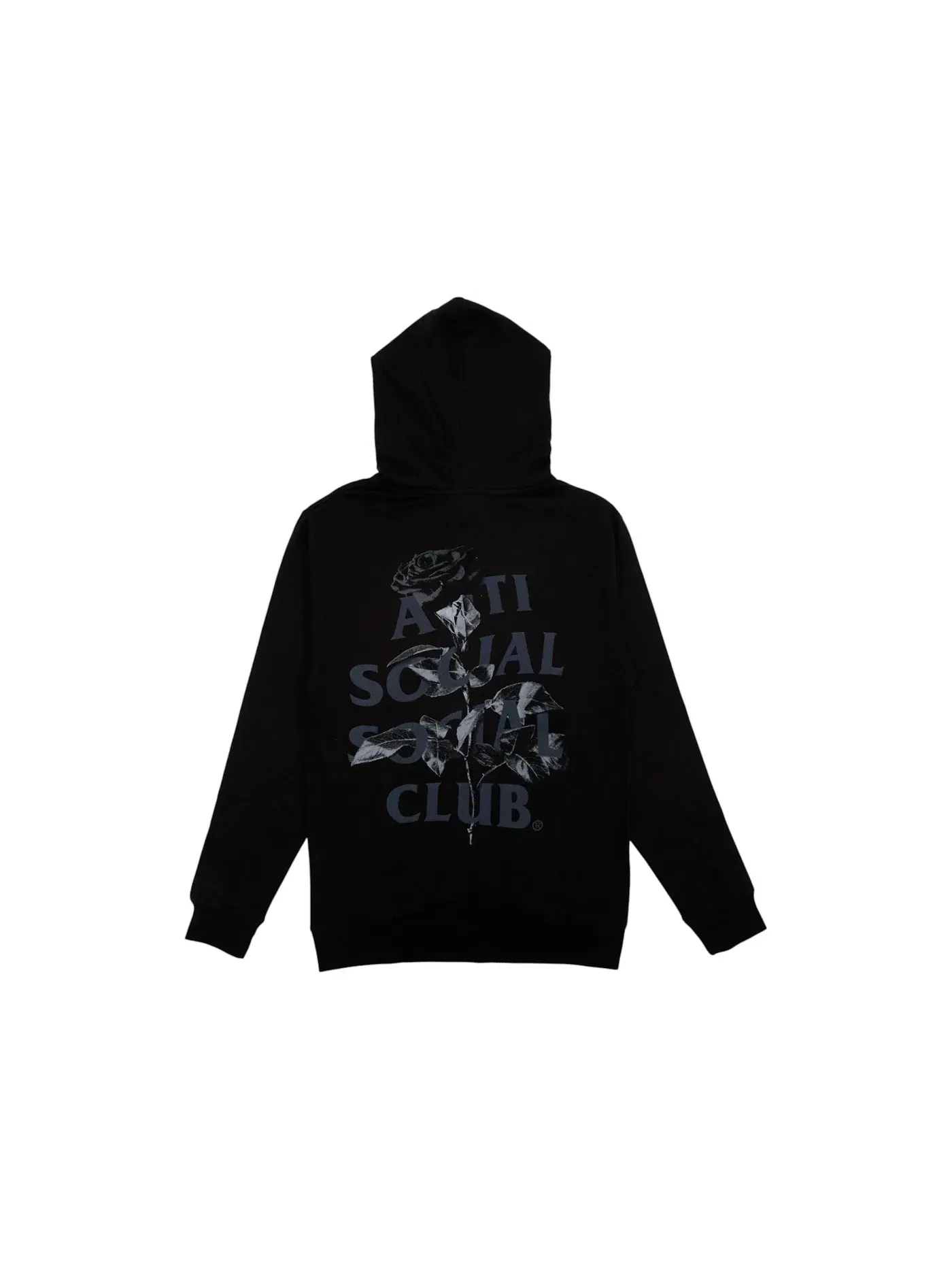 Мужской худи с принтом Hell O Rose Hoodie Anti Social Social Club — изображение 2 из 2, черный
