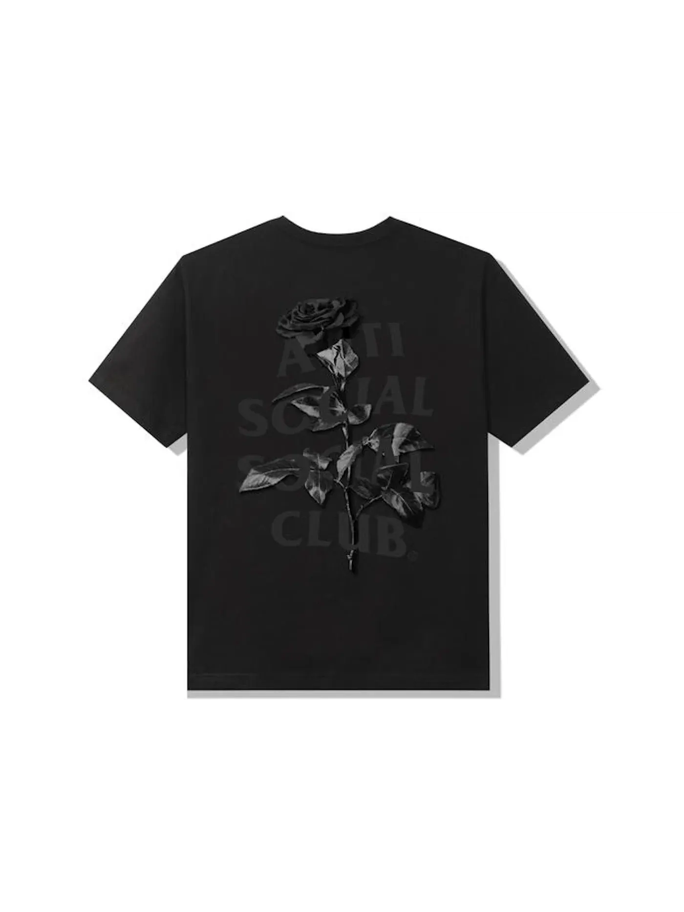 Мужская футболка с принтом Hell O Rose Anti Social Social Club — изображение 1 из 2, черный