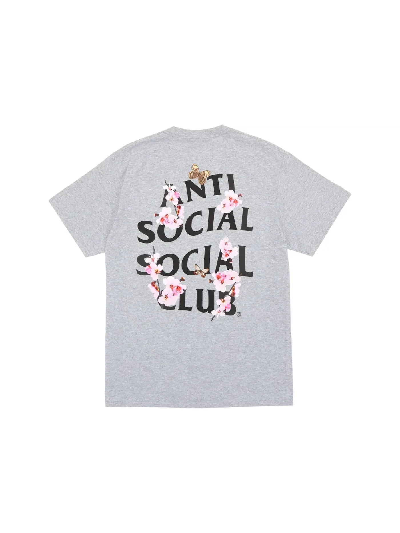 Мужская футболка с принтом Anti Social Social Club Tee — изображение 2 из 2, серый