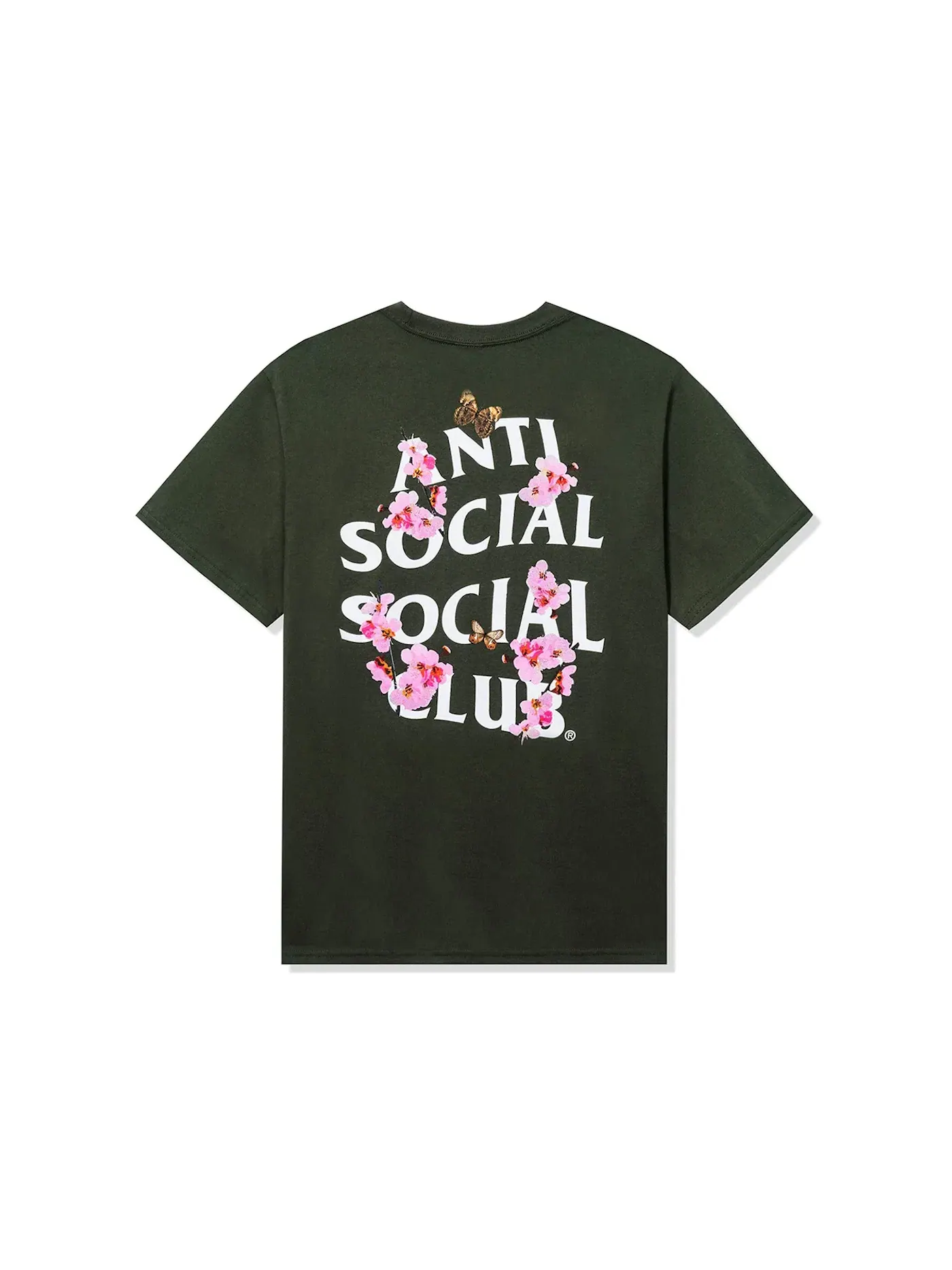 Мужская футболка с принтом Anti Social Social Club Tee — изображение 1 из 2, оливковый