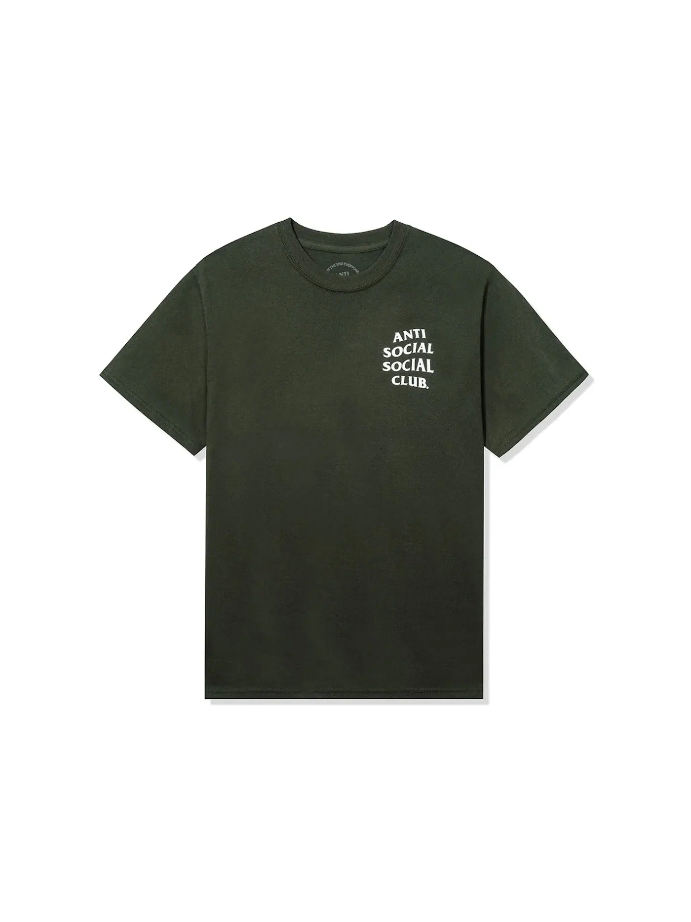 Мужская футболка с принтом Anti Social Social Club Tee — изображение 2 из 2, оливковый