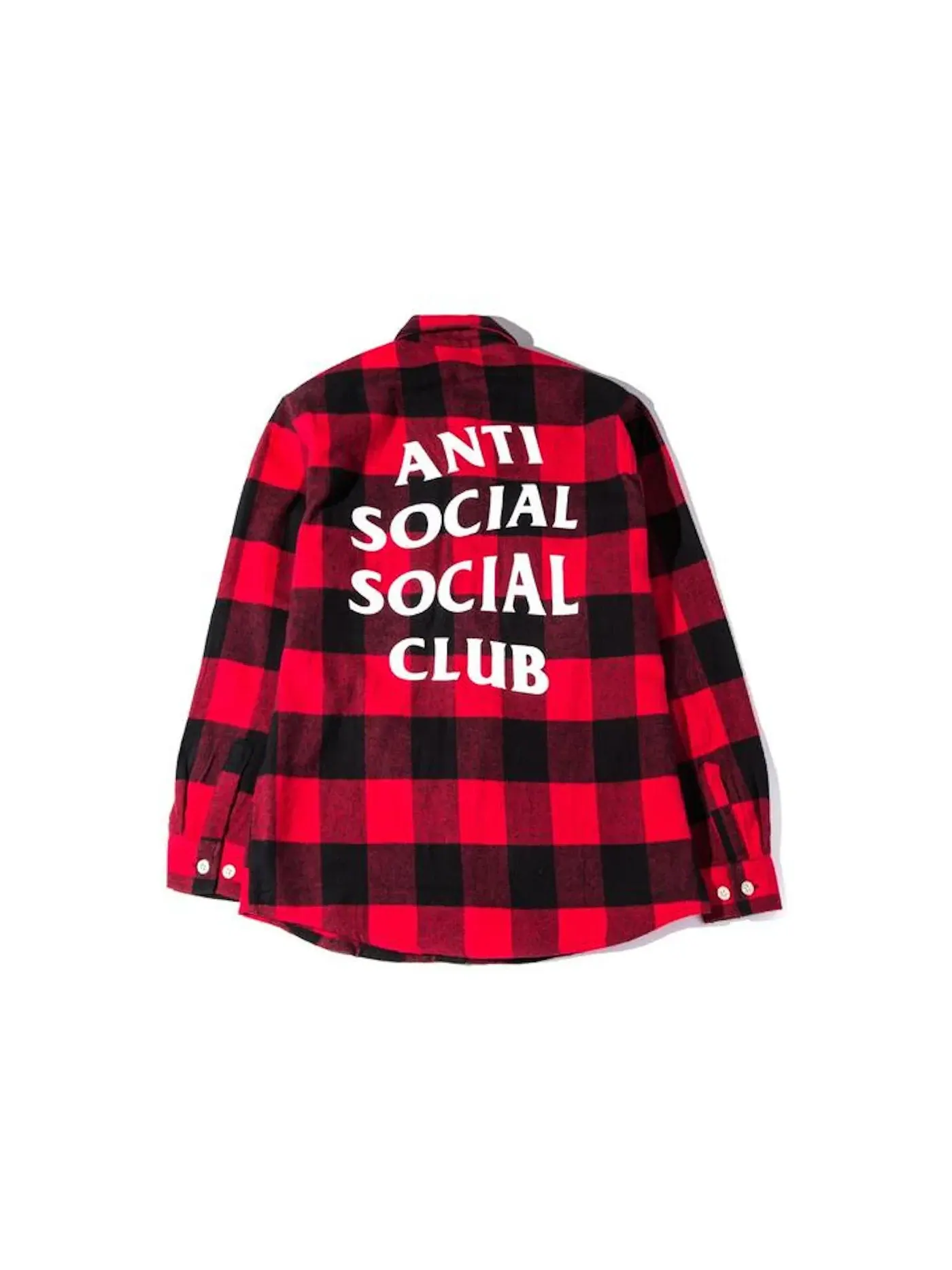 Мужская рубашка фланелевая с принтом Flannel Anti Social Social Club — изображение 1 из 2, черный/красный