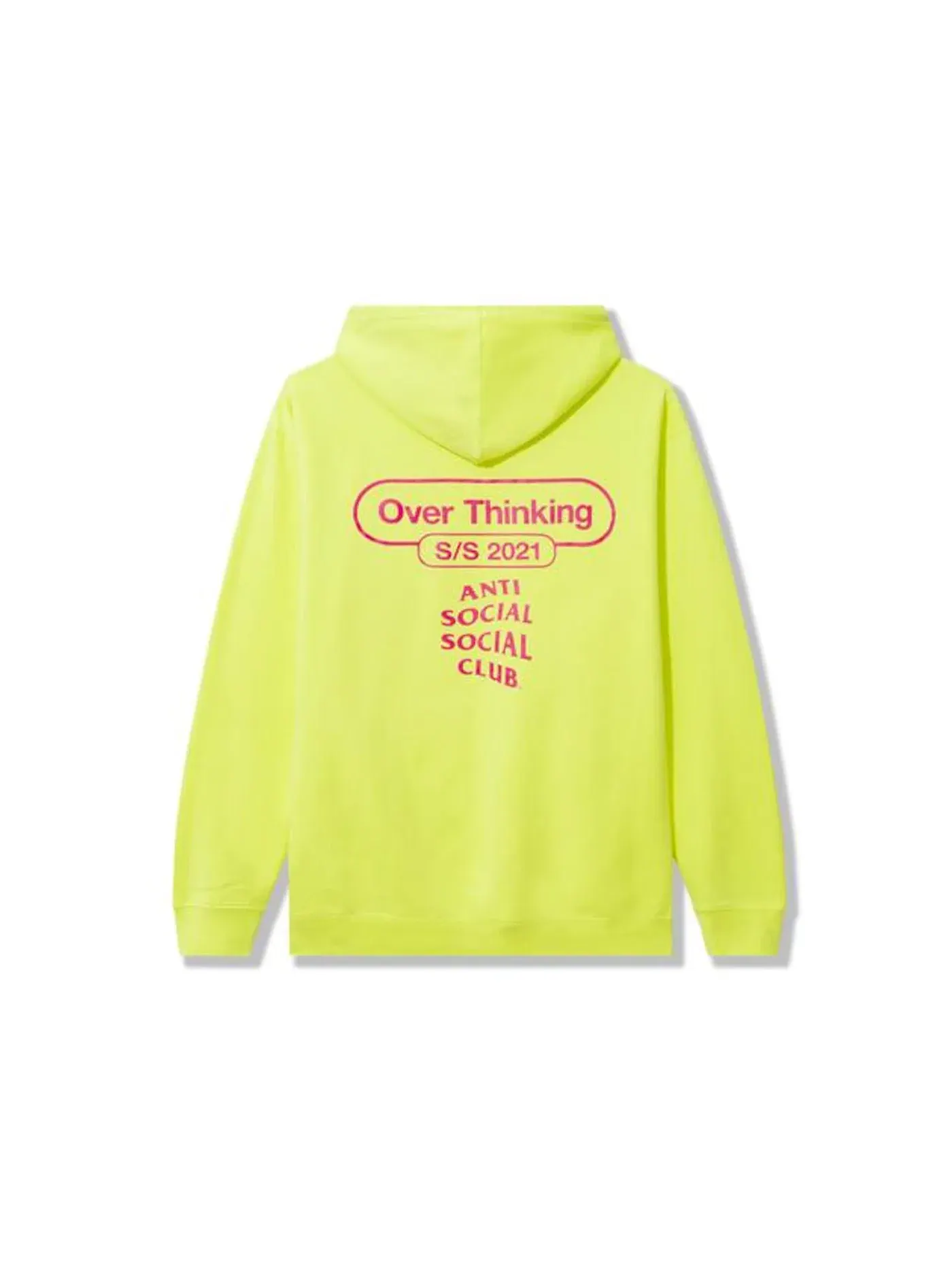 Мужская худи Over Thinking 21 Anti Social Social Club — изображение 1 из 2, неоновый зеленый