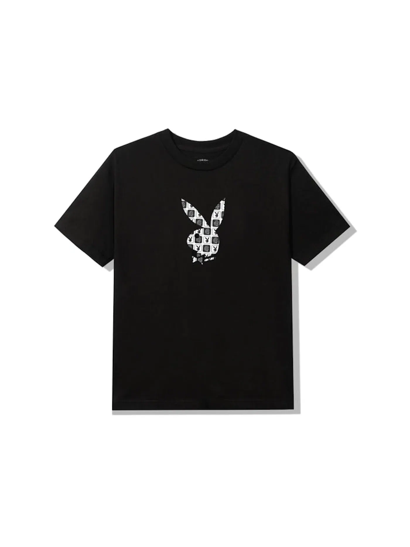 Мужская футболка с принтом Anti Social Social Club Playboy Checkered T-shirt — изображение 2 из 2, черный