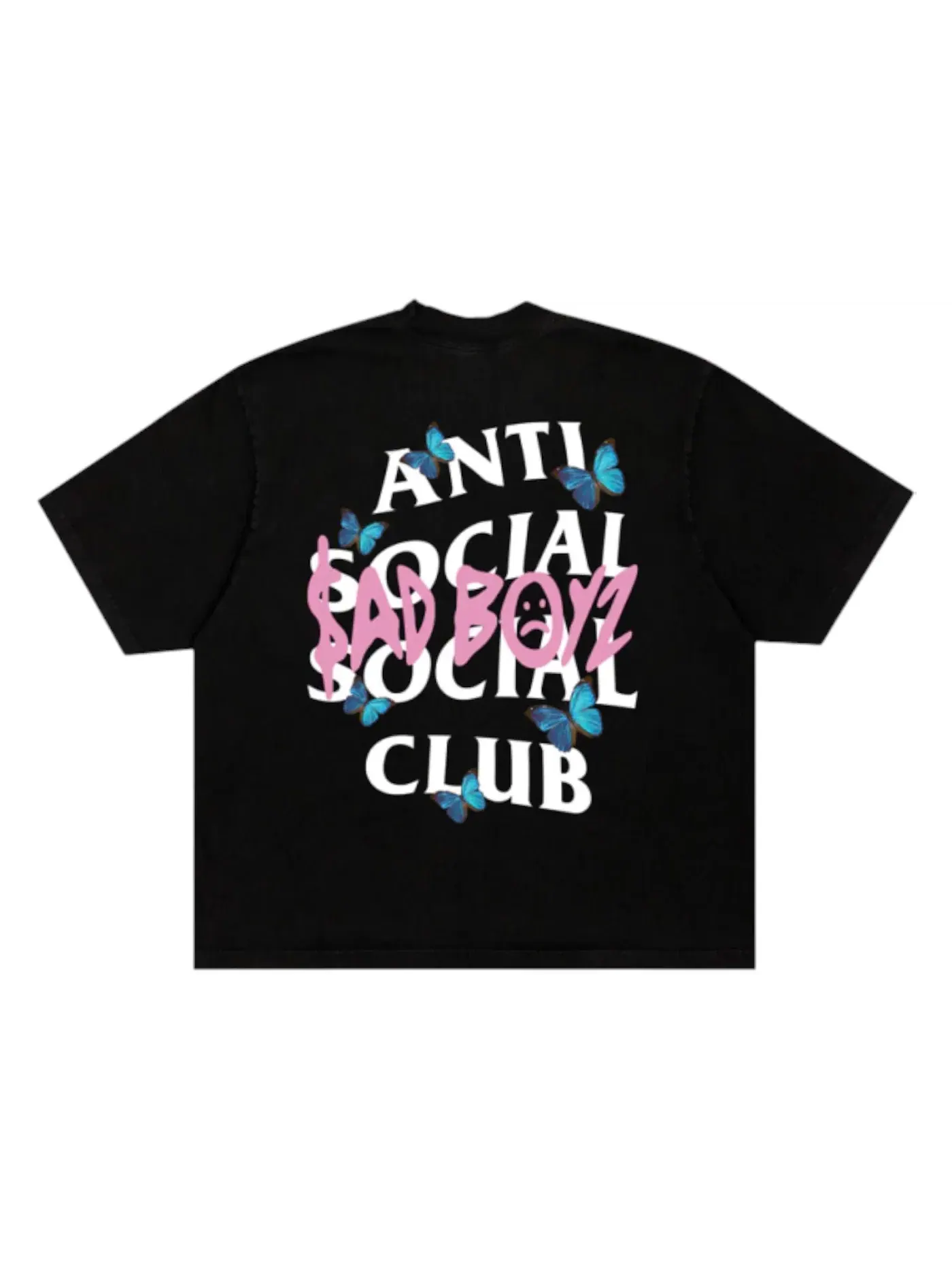 Мужская футболка с принтом Anti Social Social Club Sadboyz Sad And Anti Social Tee — изображение 1 из 2, черный