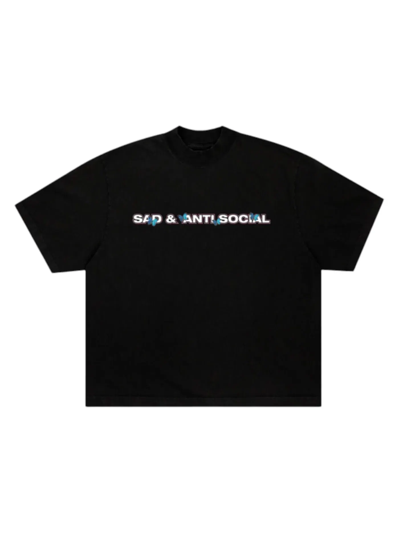 Мужская футболка с принтом Anti Social Social Club Sadboyz Sad And Anti Social Tee — изображение 2 из 2, черный