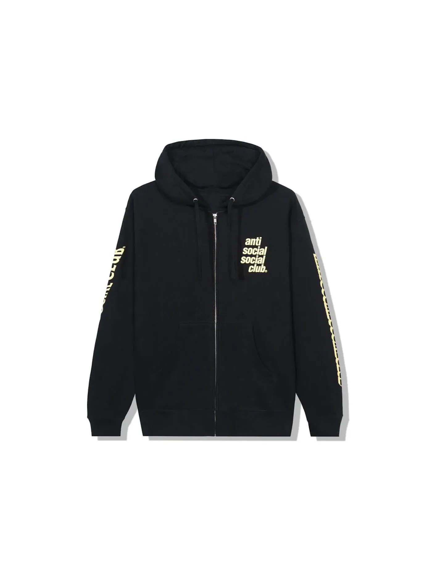 Мужская куртка-худи с принтом Zip Hoodie Anti Social Social Club — изображение 2 из 2, черный