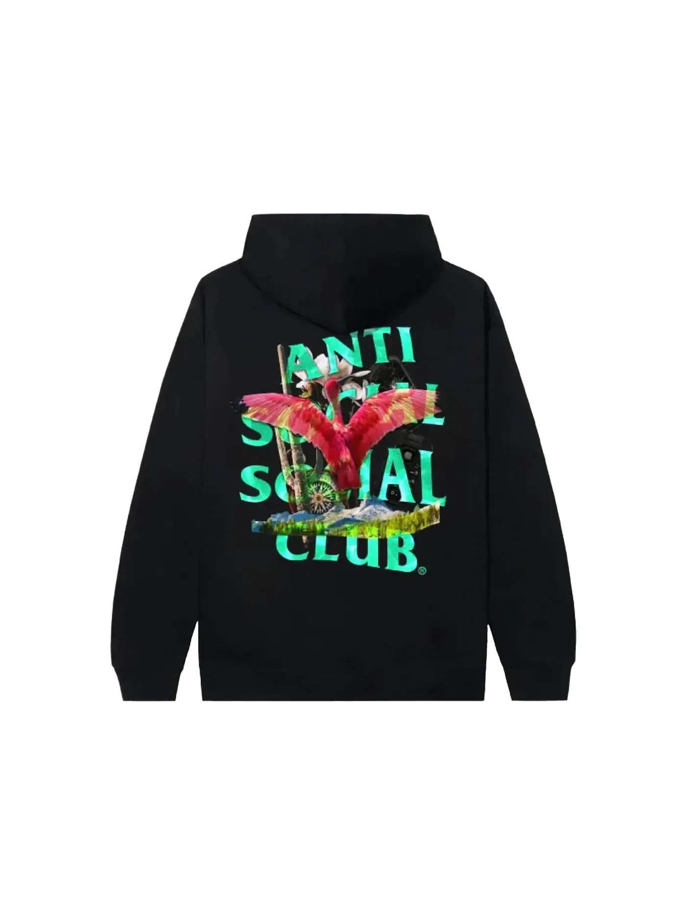 Мужская худи с принтом Anti Social Social Club Hoodie — изображение 1 из 1, черный