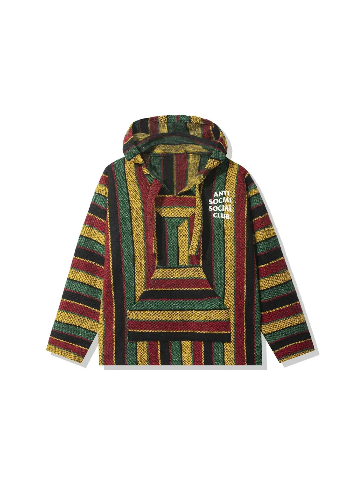 Мужское пончо-худи с принтом Anti Social Social Club Todd Rasta Poncho Hoodie — изображение 2 из 2, мульти
