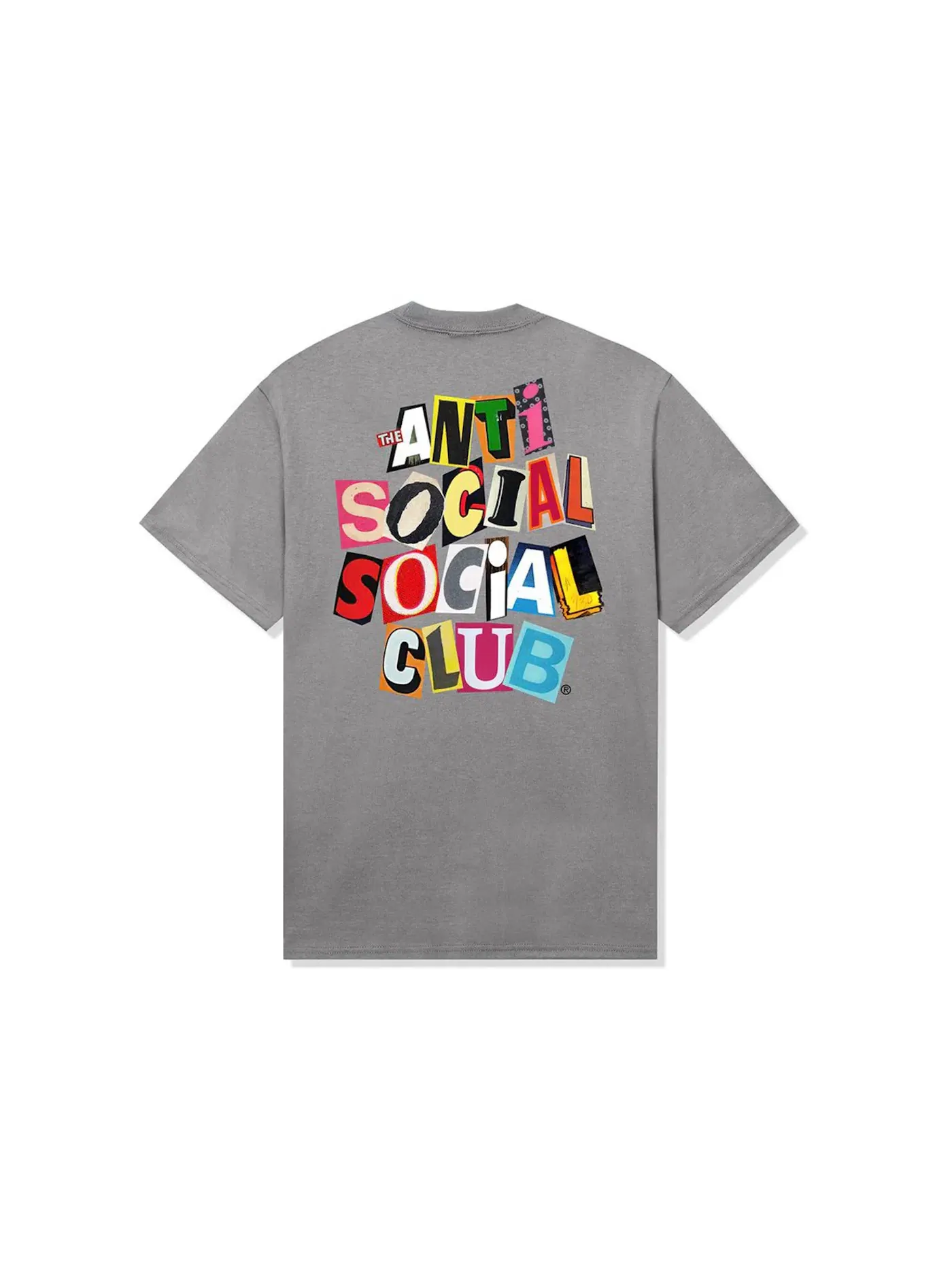 Мужская футболка с принтом Torn Pages Of Our Story Anti Social Social Club — изображение 1 из 2, серый