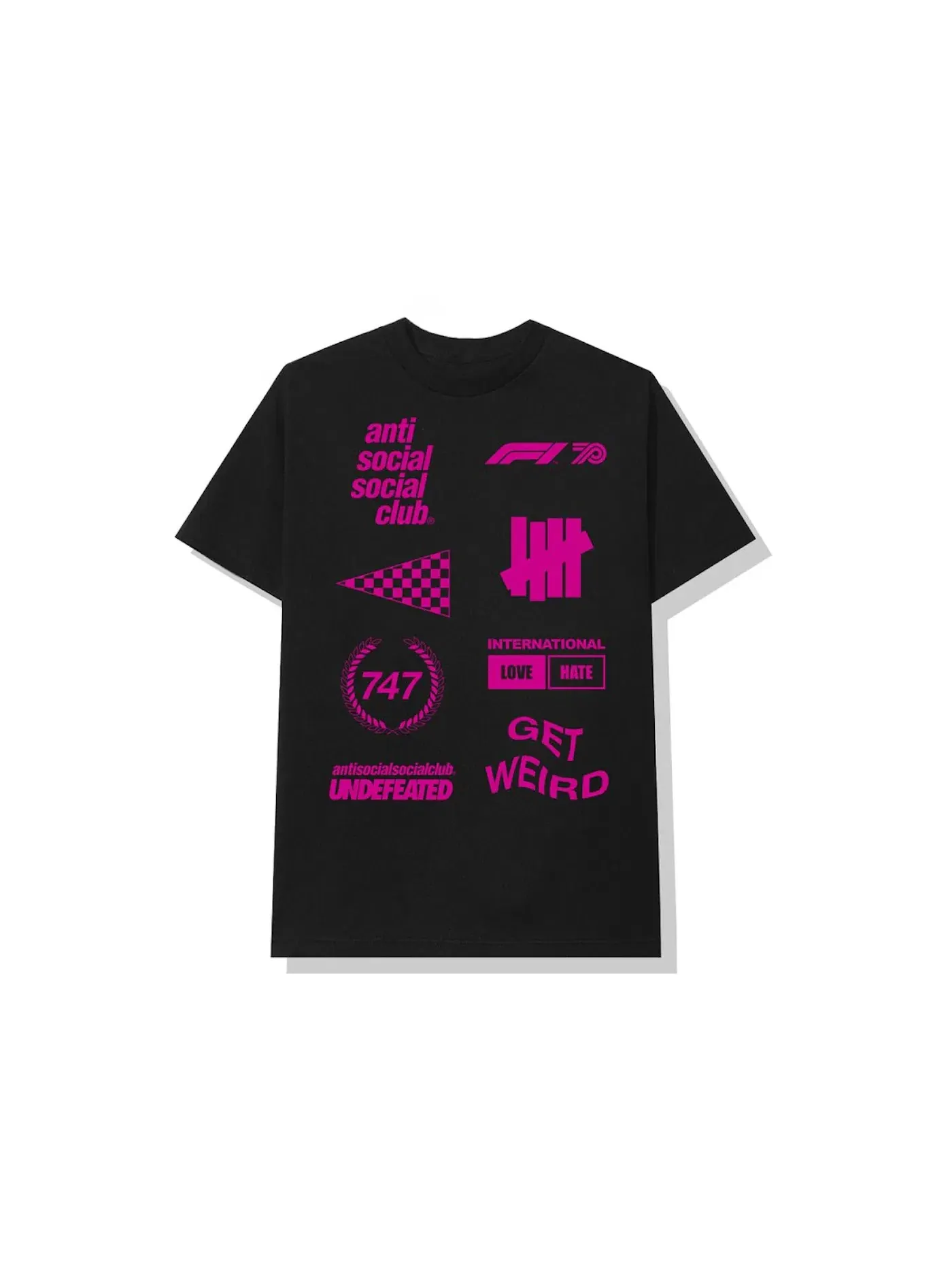 Мужская футболка с принтом Anti Social Social Club UNDFTD X F1 Tee — изображение 2 из 2, черный