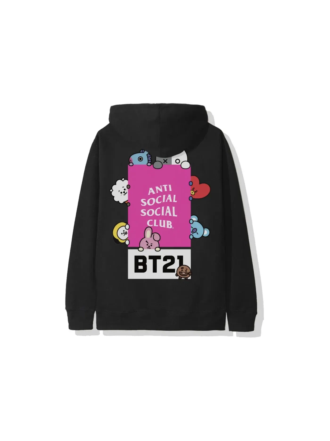 Мужская худи с принтом Anti Social Social Club x BT21 Madhouse Hoodie (FW19) — изображение 1 из 2, черный