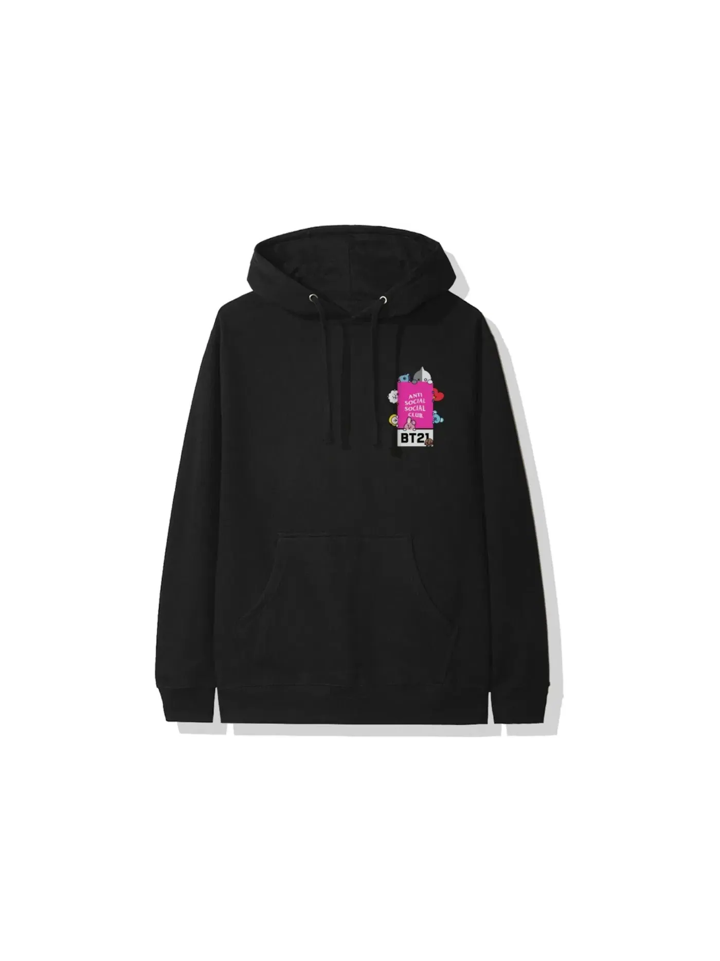 Мужская худи с принтом Anti Social Social Club x BT21 Madhouse Hoodie (FW19) — изображение 2 из 2, черный