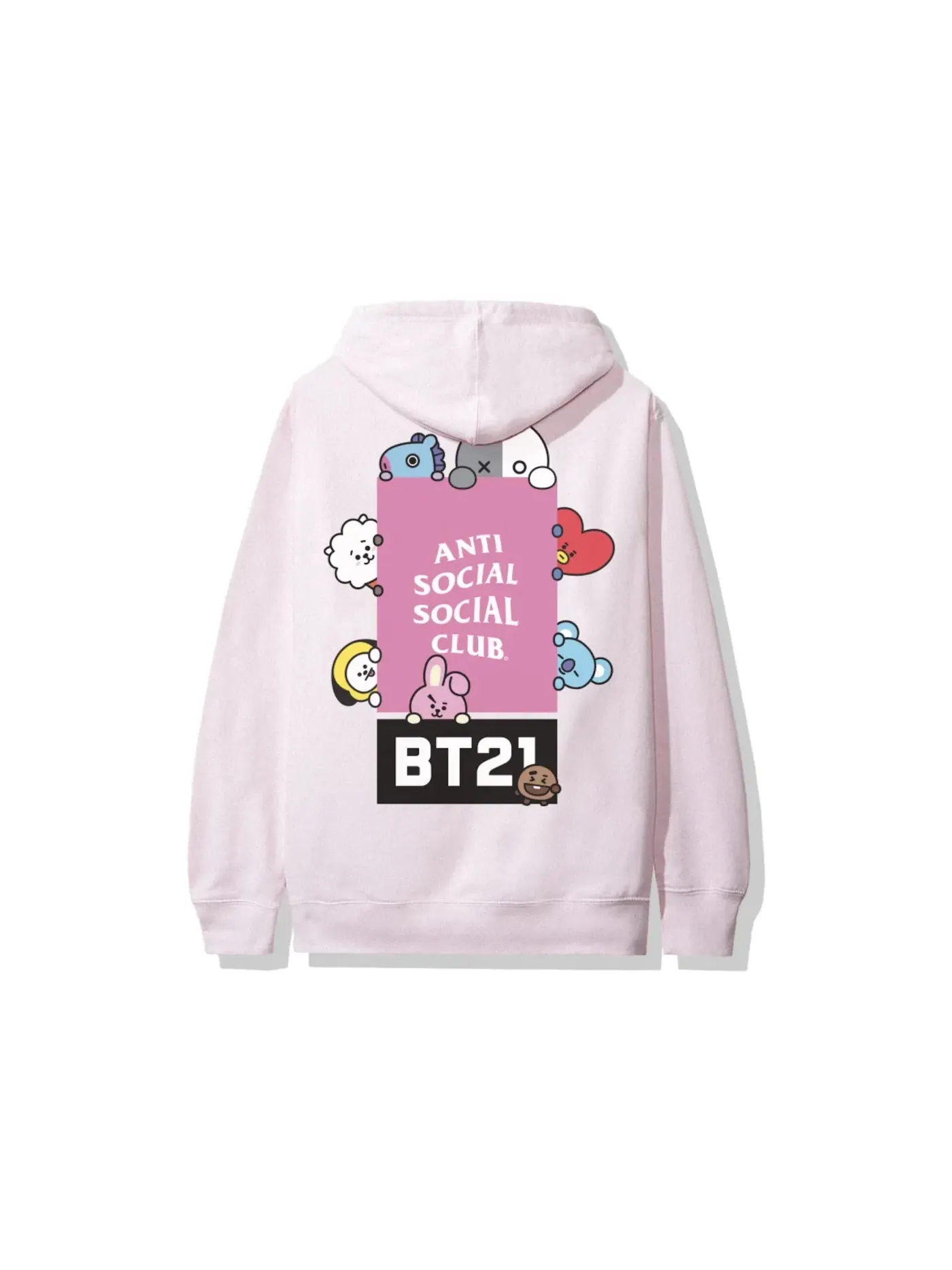 Мужской худи Anti Social Social Club x BT21 Madhouse Hoodie (FW19) — изображение 1 из 2, розовый