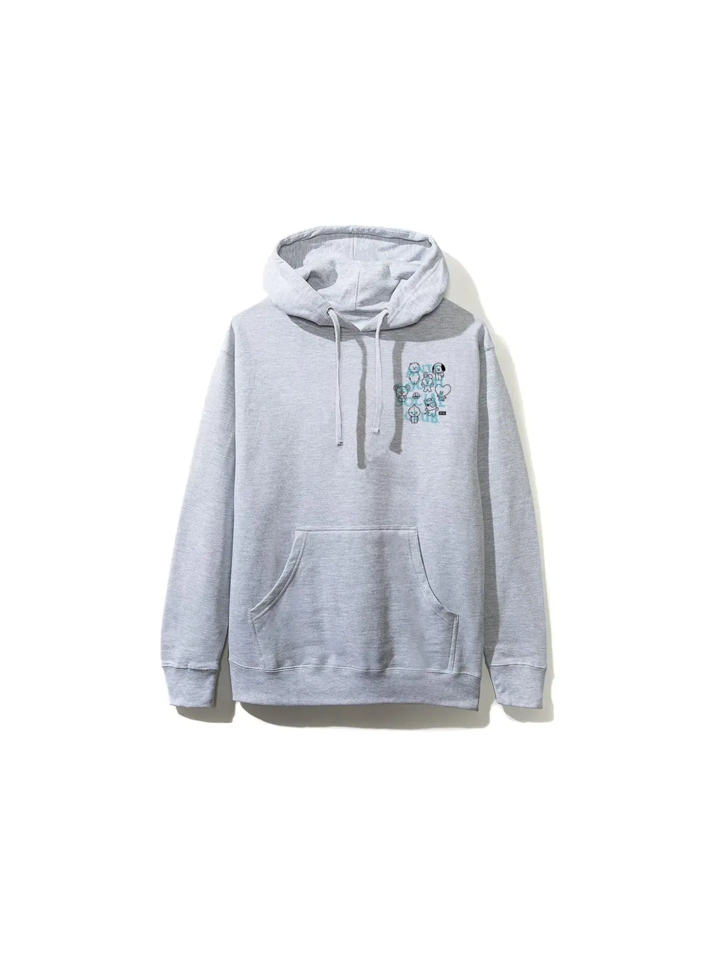 Мужской худи с принтом Anti Social Social Club x BT21 Traceable Hoodie (FW19) — изображение 2 из 2, серый