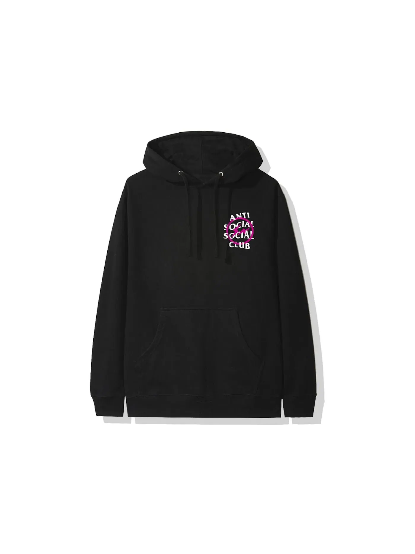 Мужской худи с принтом Anti Social Social Club x Fragment Pink Bolt Hoodie (FW19) — изображение 1 из 2, черный
