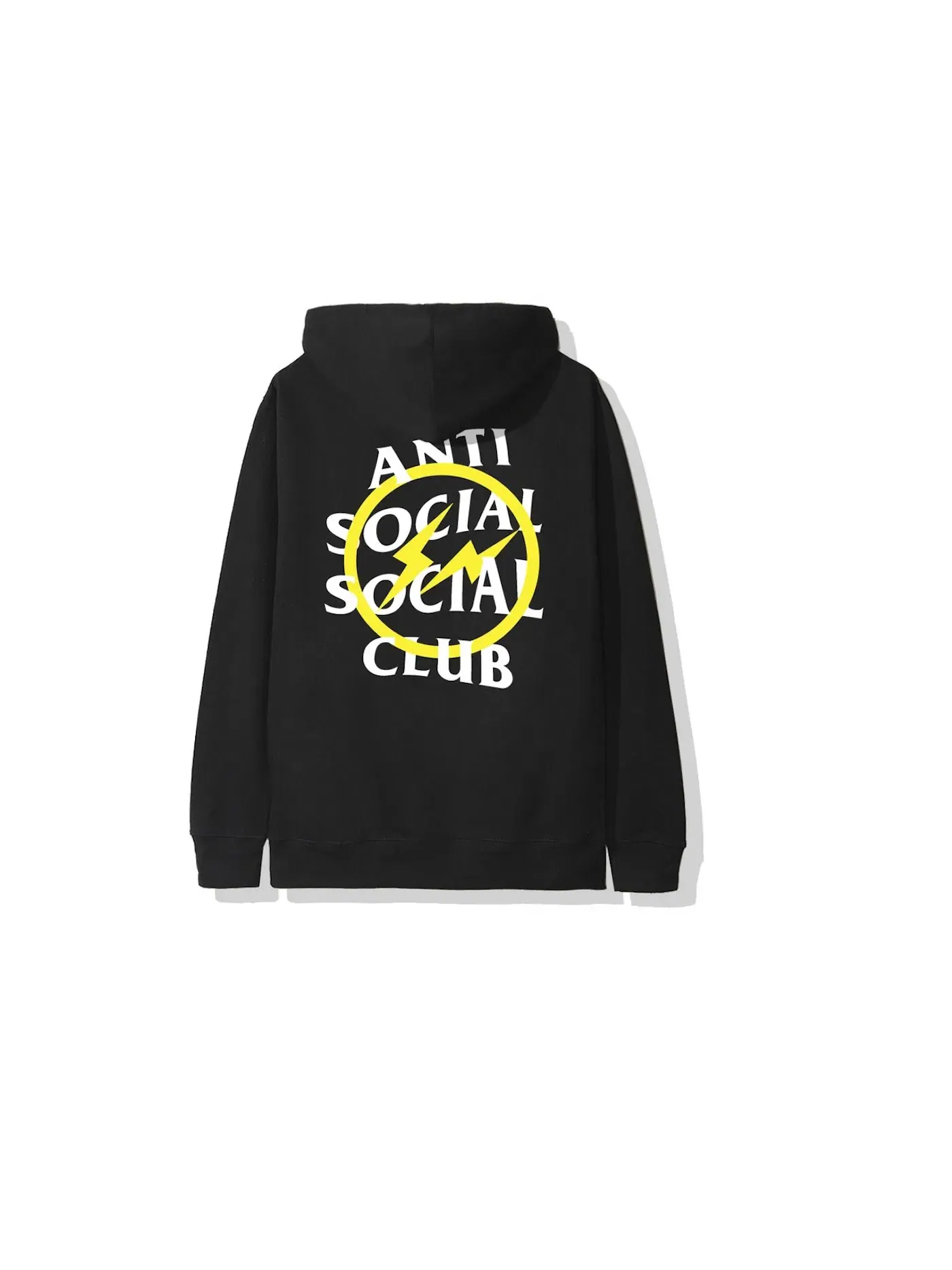 Мужская худи с принтом Anti Social Social Club x Fragment Yellow Bolt Hoodie (FW19) Anti Social Social Club, черный