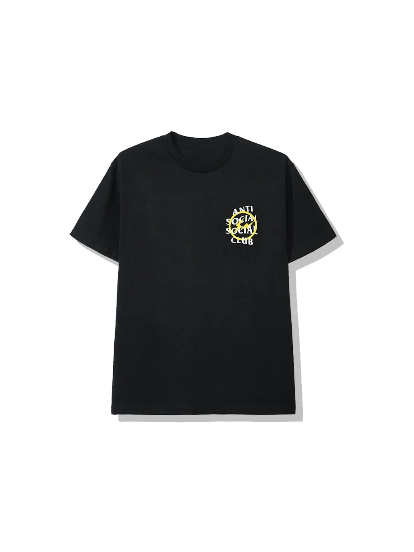 Мужская футболка с принтом Anti Social Social Club x Fragment Yellow Bolt Tee (FW19) — изображение 1 из 2, черный