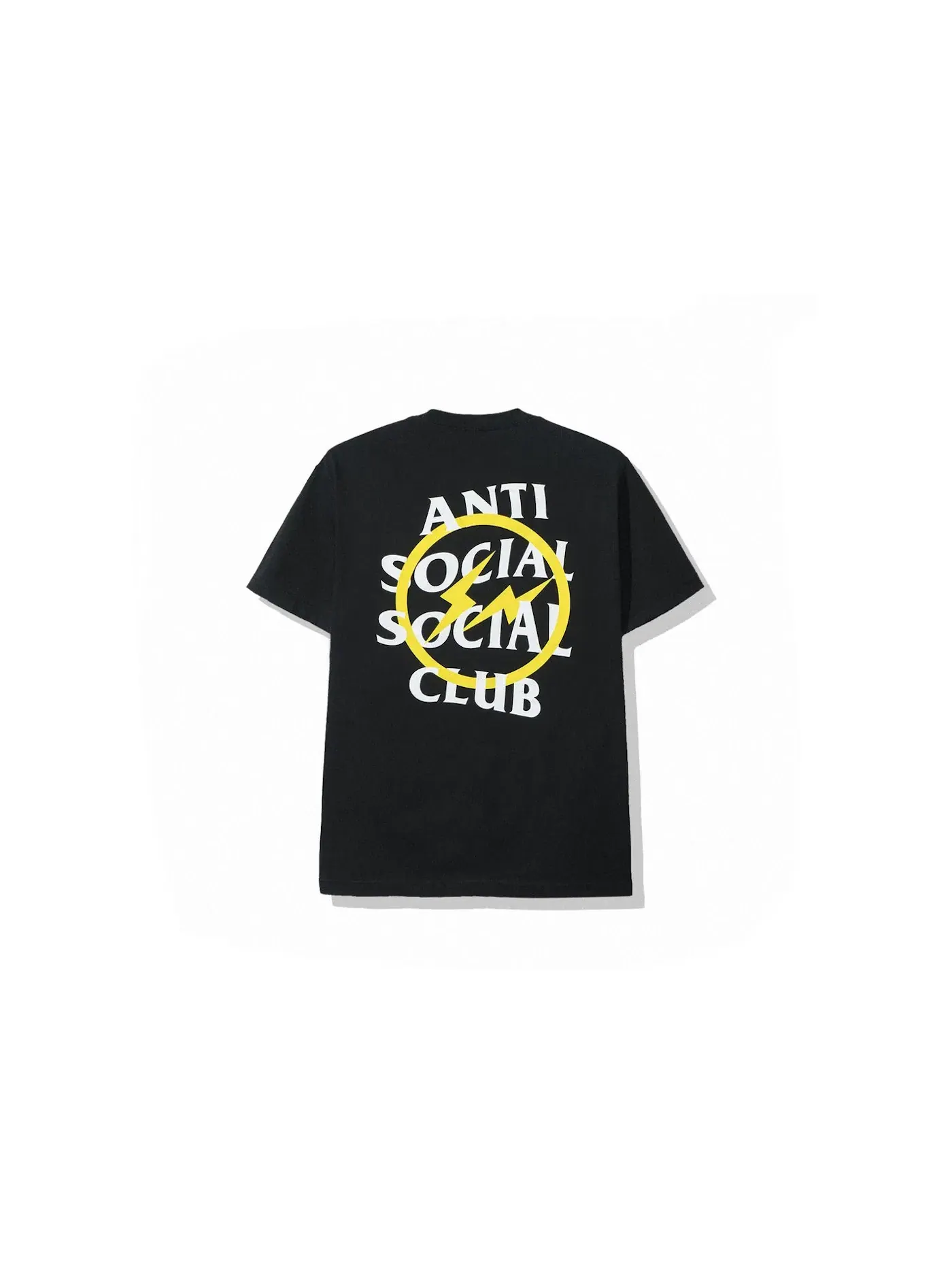 Мужская футболка с принтом Anti Social Social Club x Fragment Yellow Bolt Tee (FW19) — изображение 2 из 2, черный