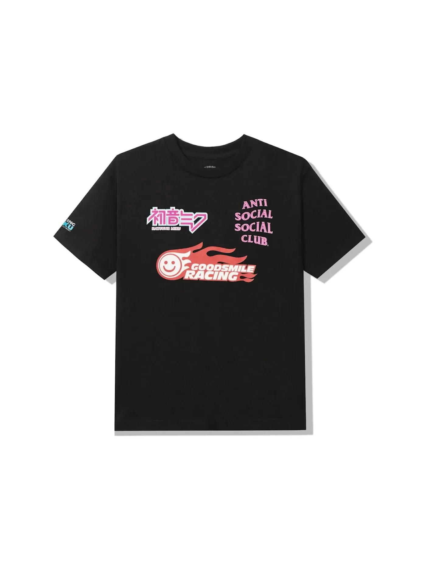 Мужская футболка с принтом Anti Social Social Club x Good Smile Racing Logo — изображение 2 из 2, черный