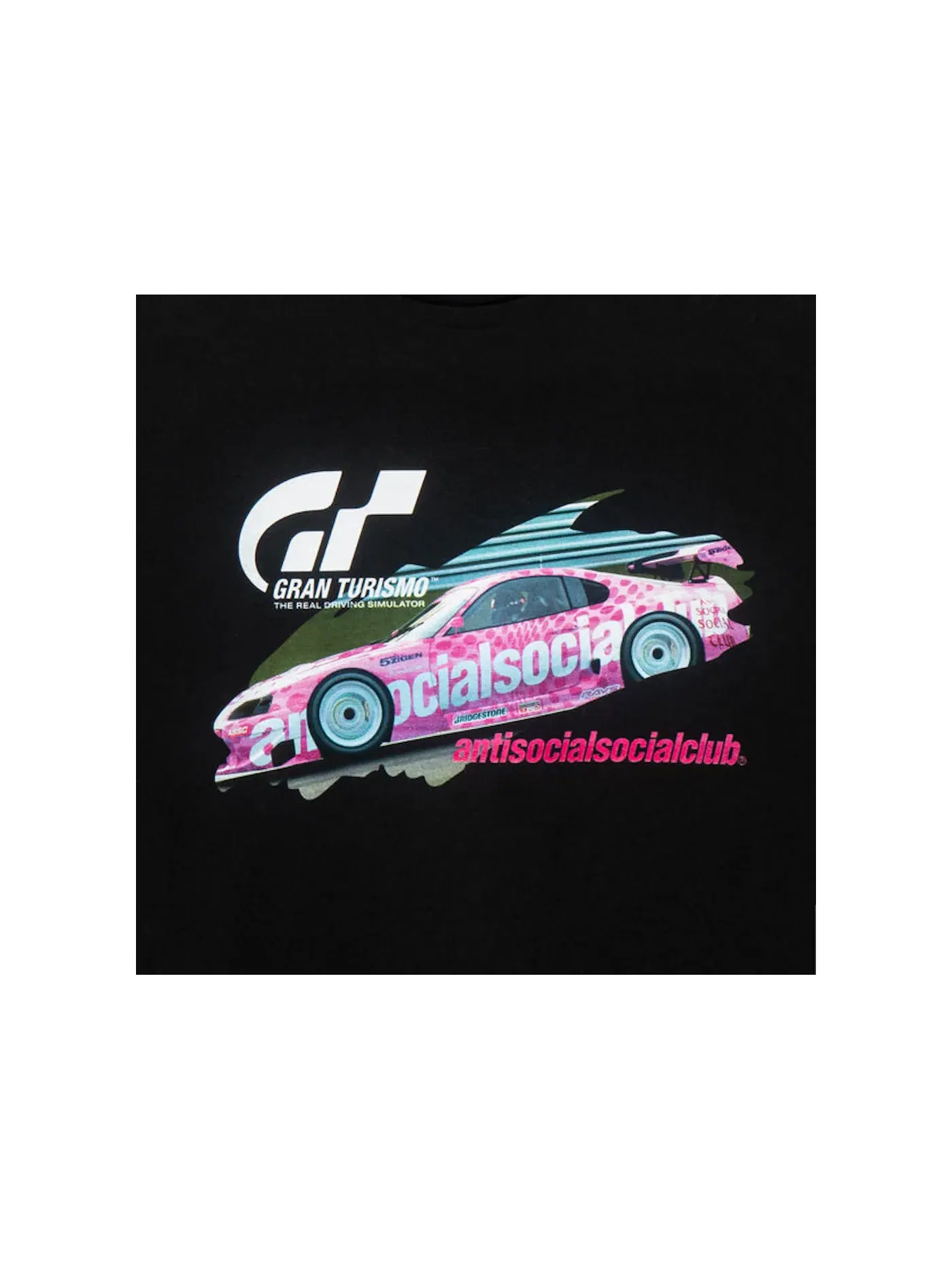 Мужская футболка с принтом Anti Social Social Club x Gran Turismo GT500 T-shirt — изображение 2 из 2, черный