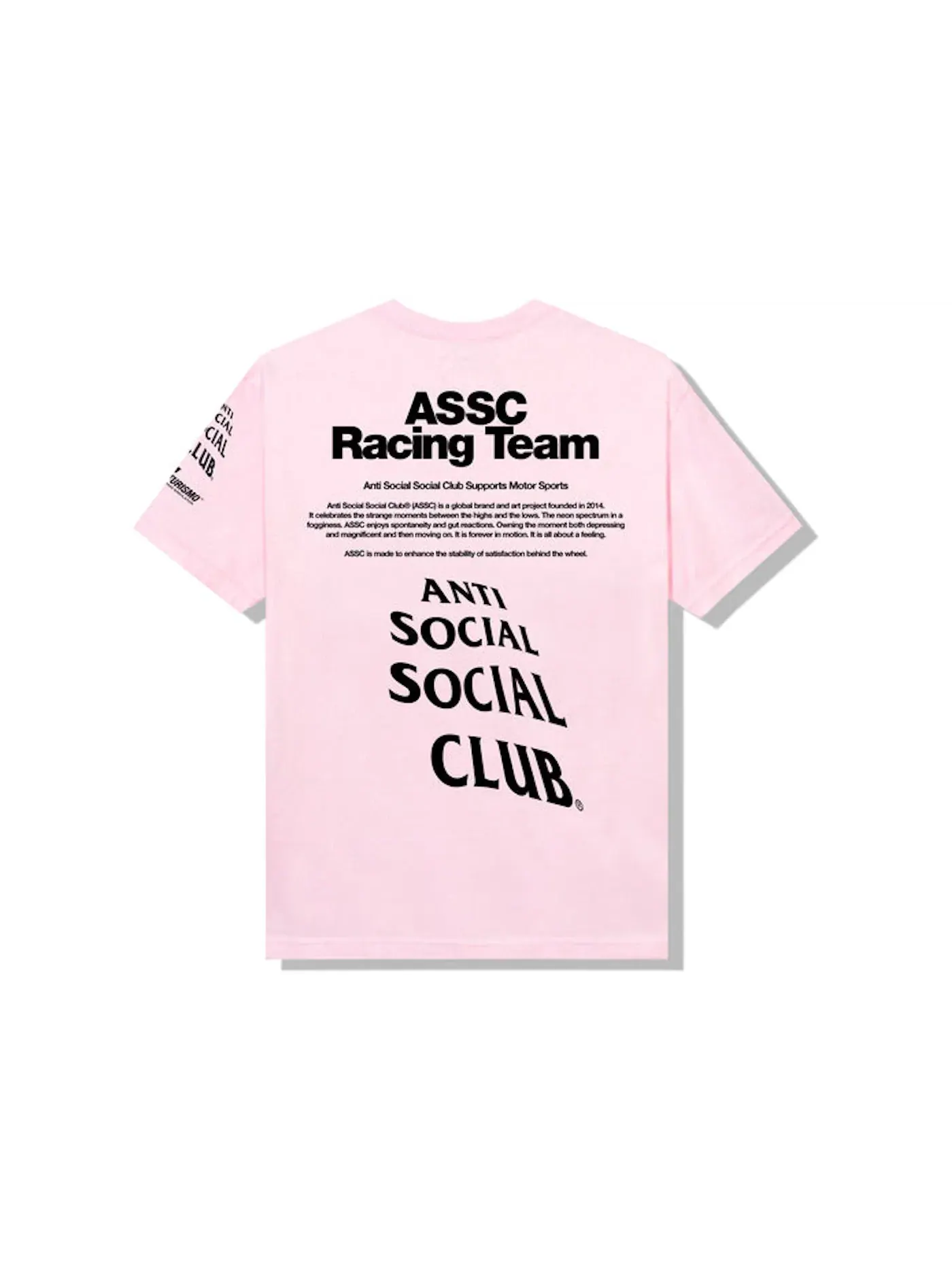 Мужская футболка с принтом Anti Social Social Club x Gran Turismo Logo — изображение 1 из 2, розовый