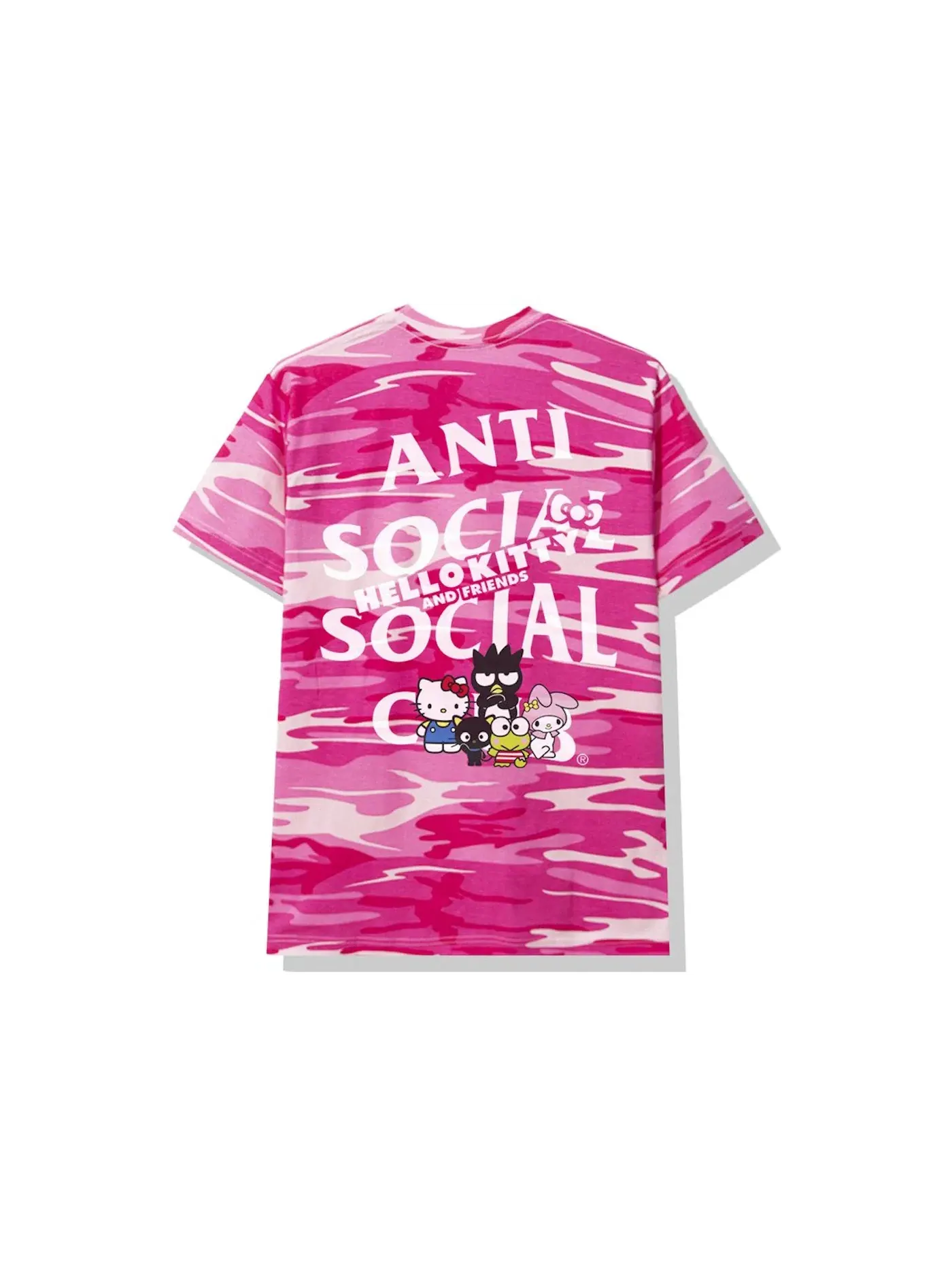 Мужская футболка с принтом Anti Social Social Club x Hello Kitty and Friends Tee — изображение 1 из 2, розовый