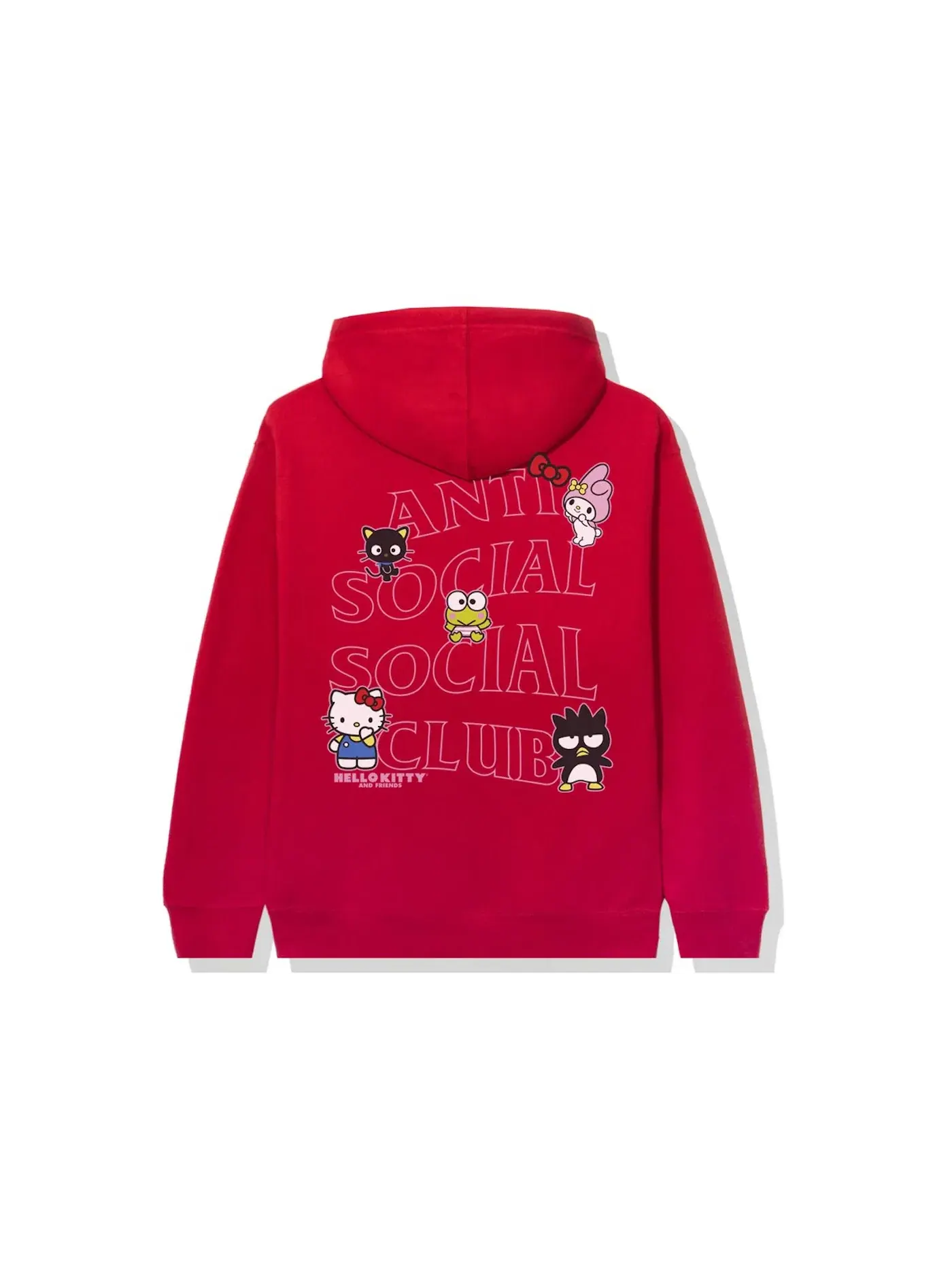 Мужская худи с принтом Anti Social Social Club x Hello Kitty and Friends Hoodie — изображение 1 из 2, красный