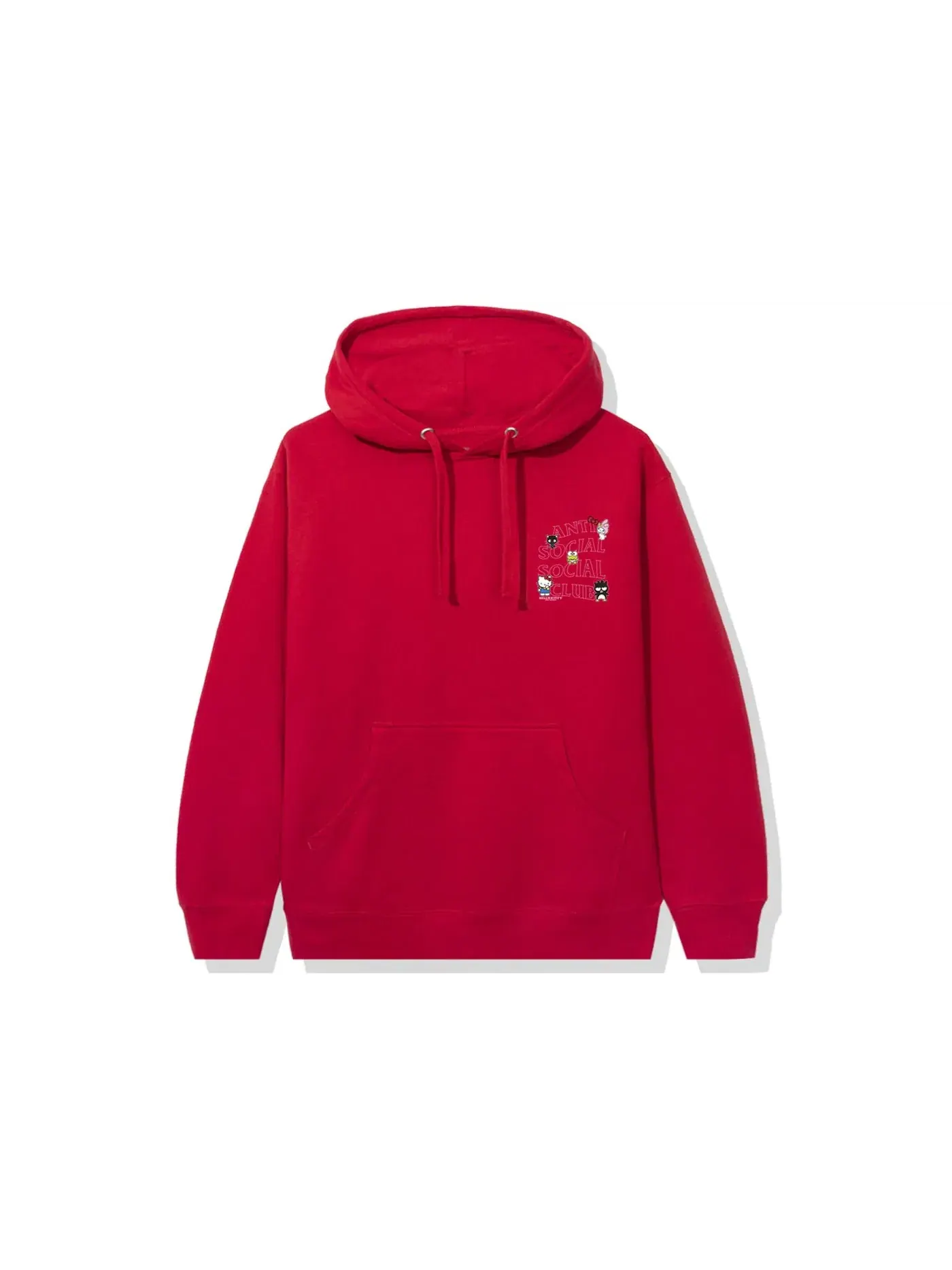 Мужская худи с принтом Anti Social Social Club x Hello Kitty and Friends Hoodie — изображение 2 из 2, красный