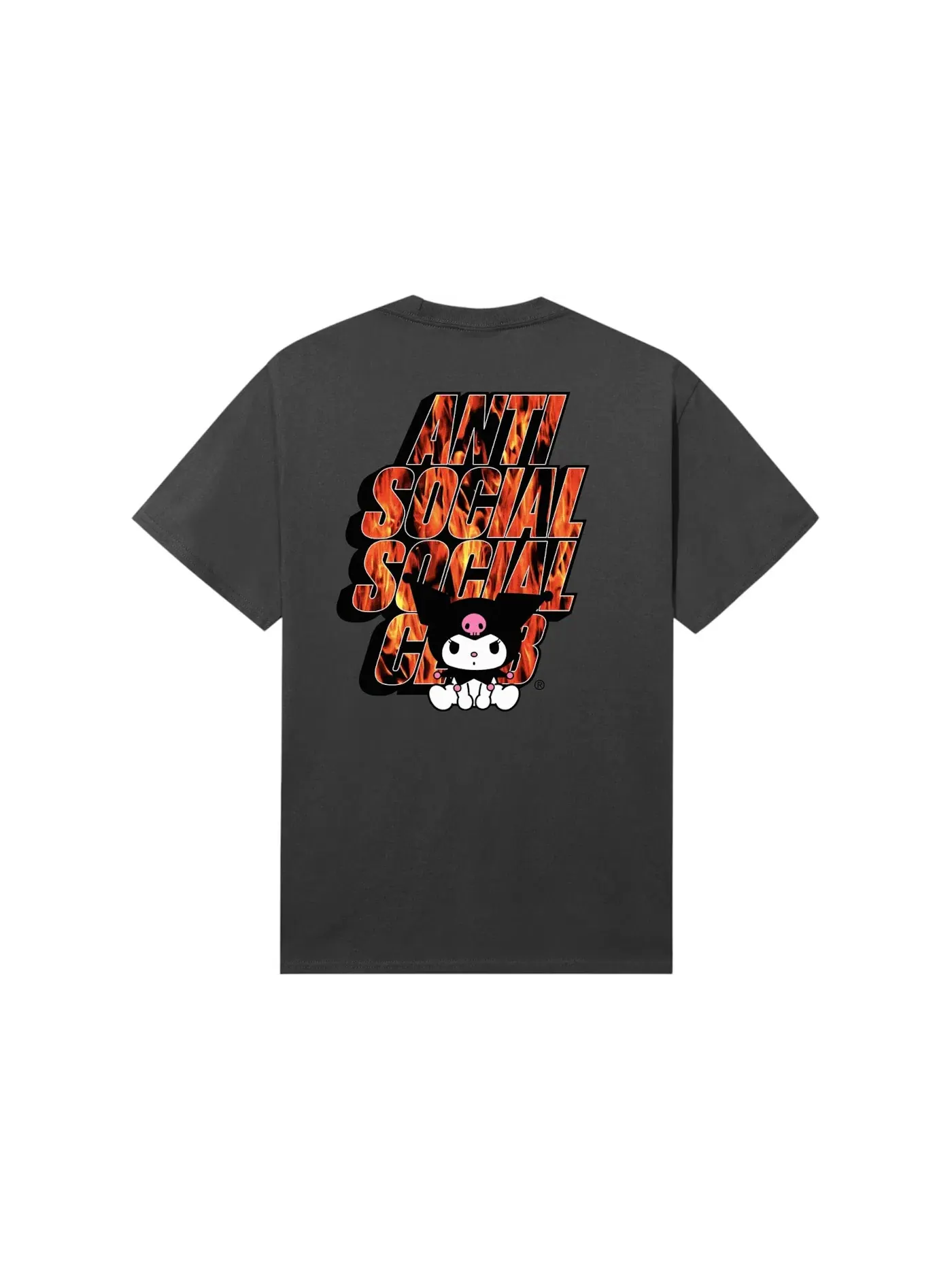 Мужская футболка с принтом Anti Social Social Club x Hello Kitty Kuromi Tee — изображение 2 из 2, темно-серый