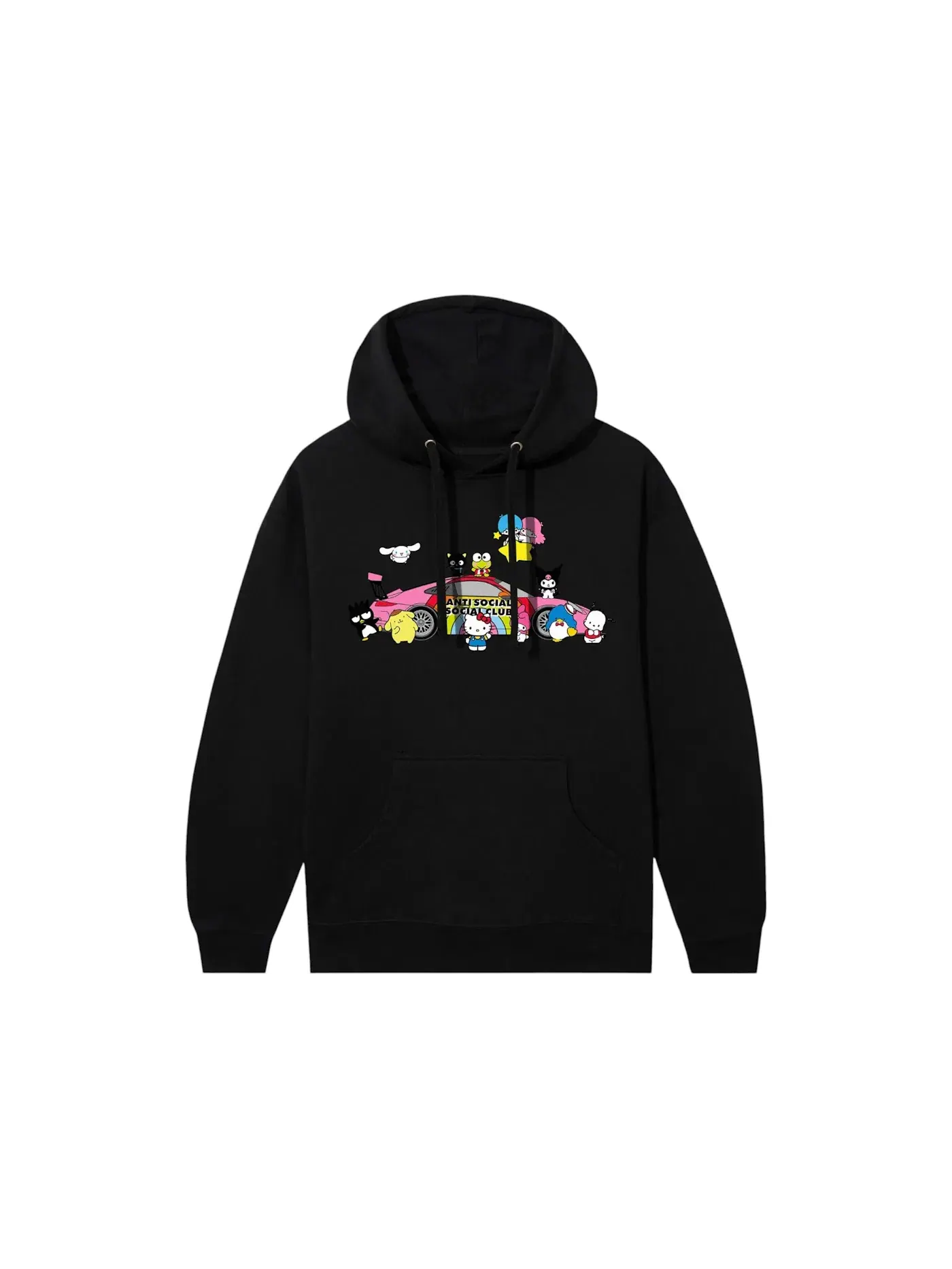 Мужской худи с принтом Anti Social Social Club x Hello Kitty Racing Hoodie — изображение 1 из 2, черный