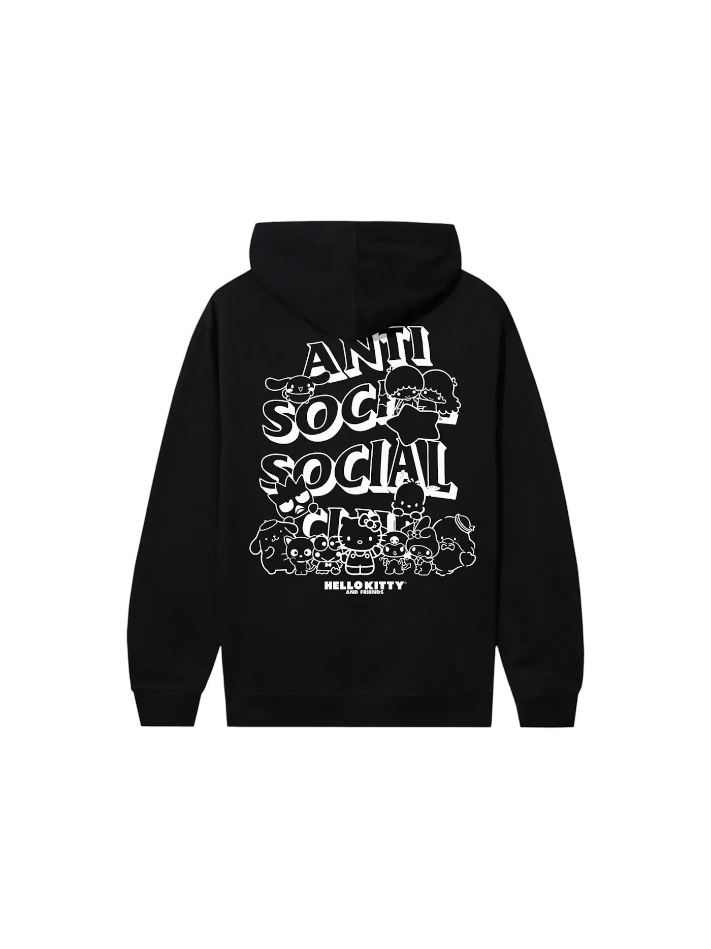 Мужская худи с принтом Anti Social Social Club x Hello Kitty Weird — изображение 2 из 2, черный