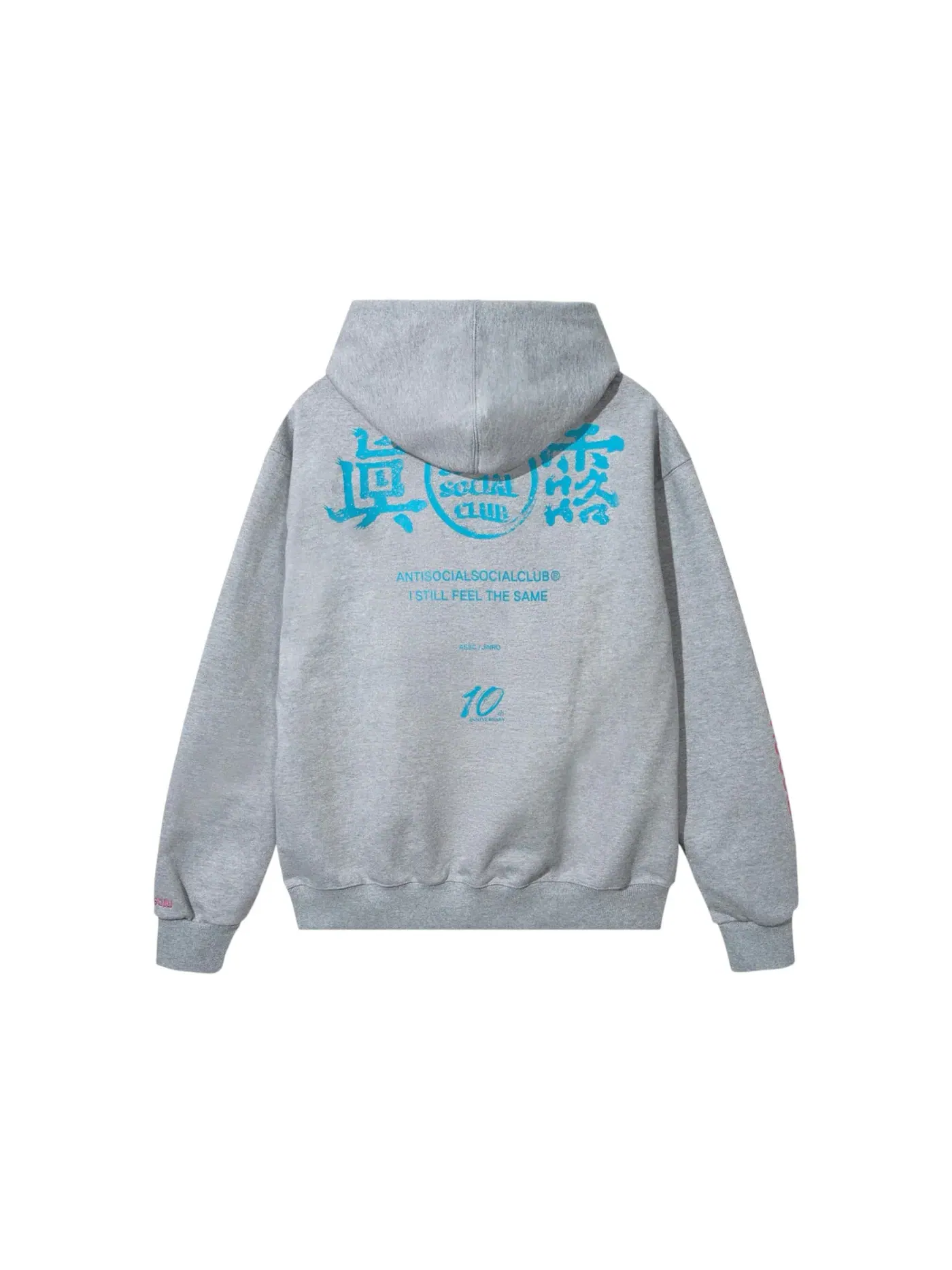 Мужской худи с принтом Hoodie Anti Social Social Club — изображение 2 из 2, серый/синий