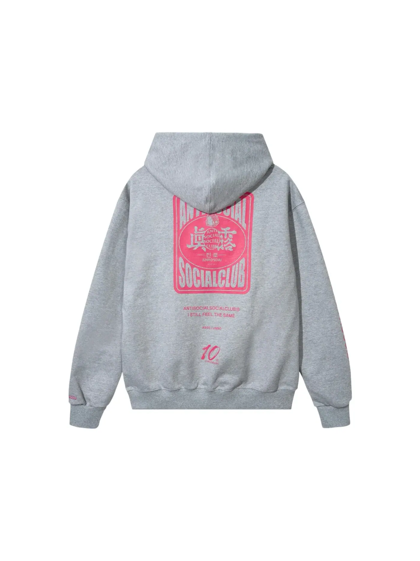 Мужская худи с принтом Hoodie Anti Social Social Club — изображение 2 из 2, серый/красный