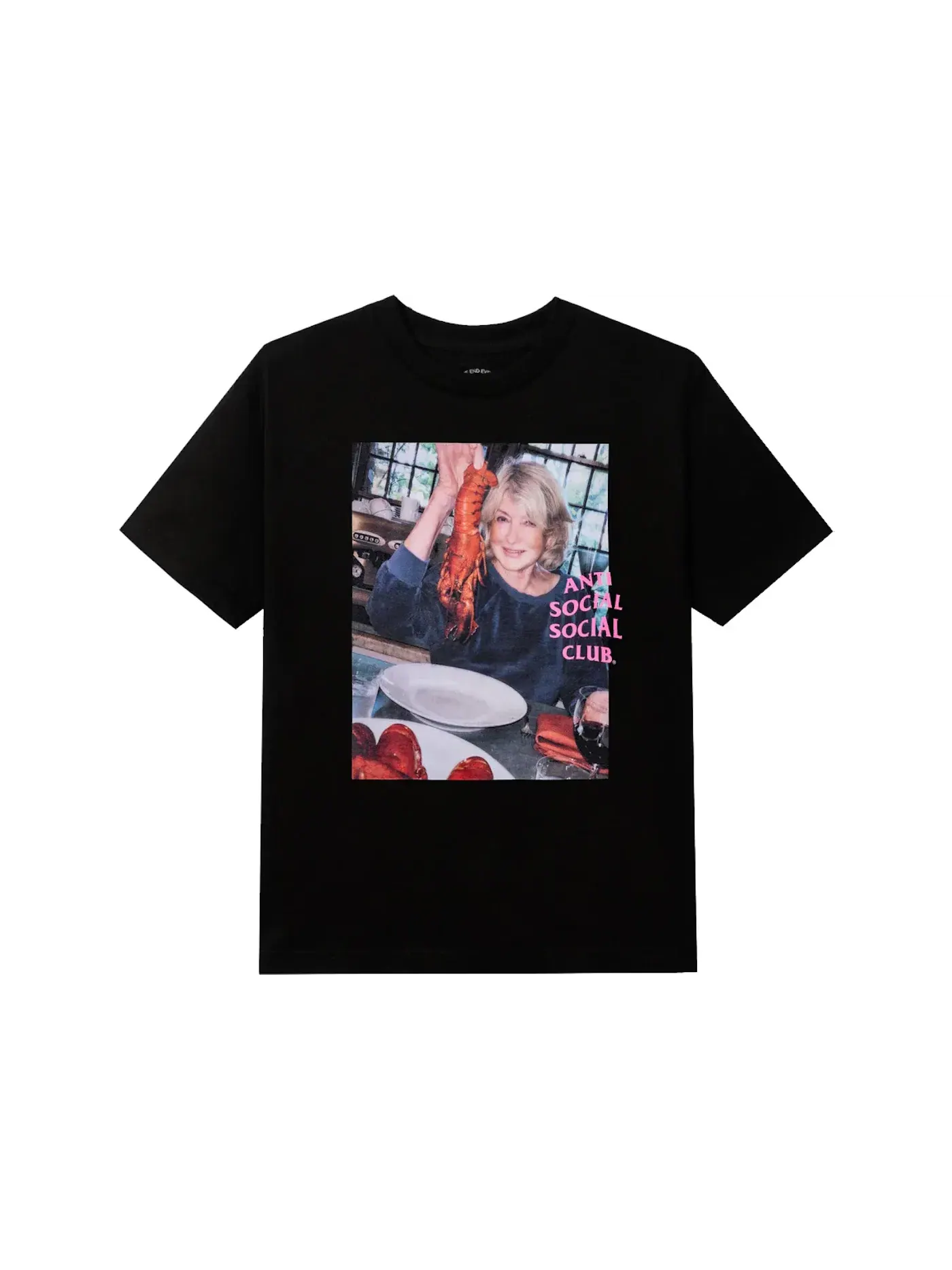 Мужская футболка с принтом Anti Social Social Club x Martha Stewart Lobster Tee — изображение 1 из 2, черный