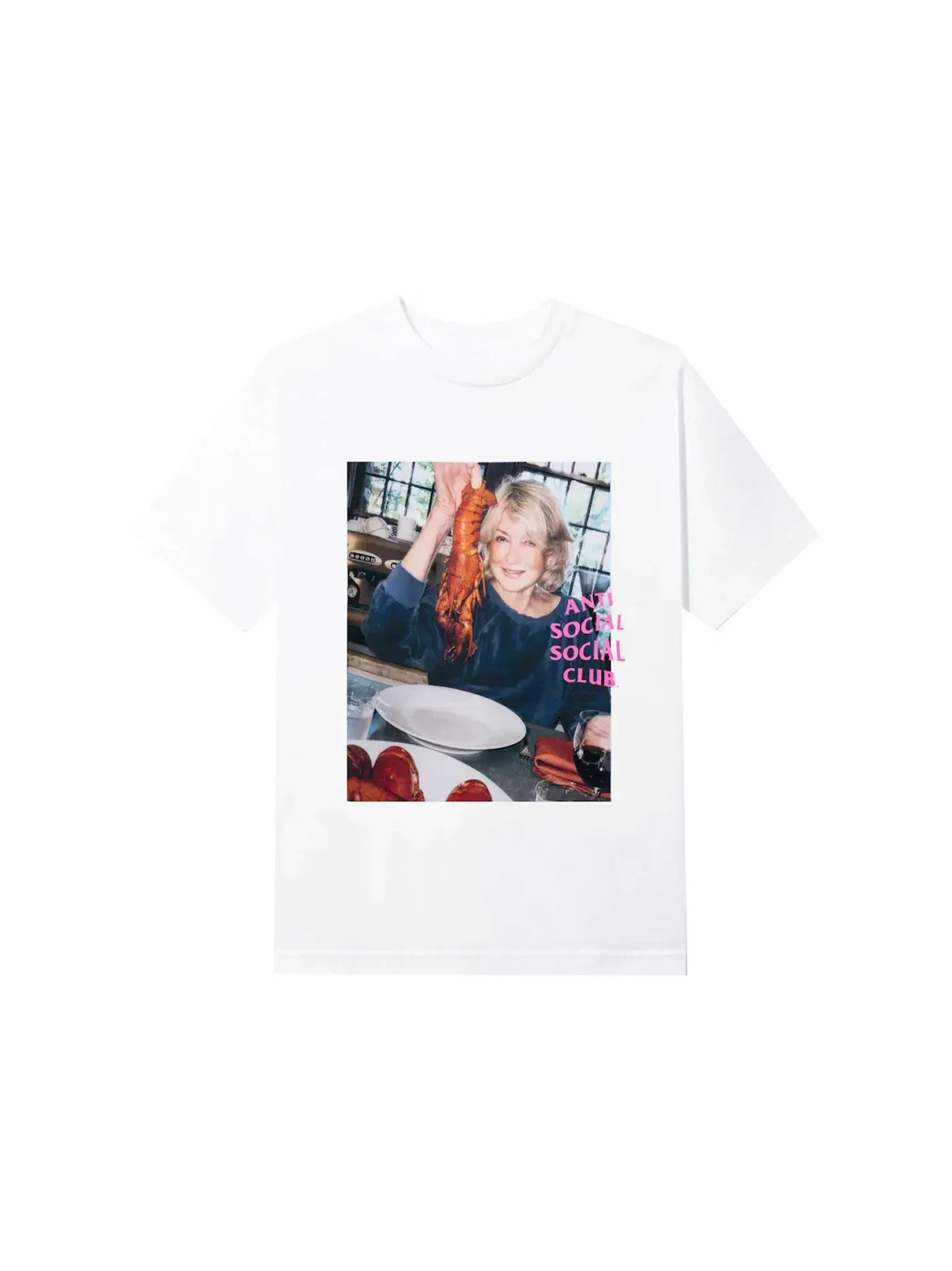 Мужская футболка с принтом Anti Social Social Club x Martha Stewart Lobster Tee — изображение 1 из 2, белый