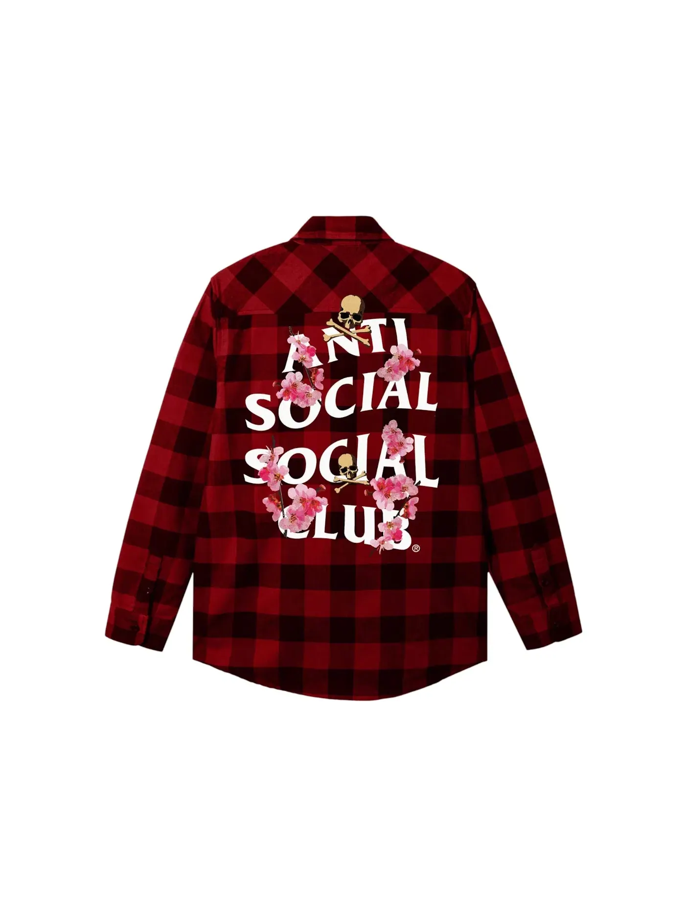 Мужская фланелевая рубашка Flannel Anti Social Social Club — изображение 1 из 2, красный/черный