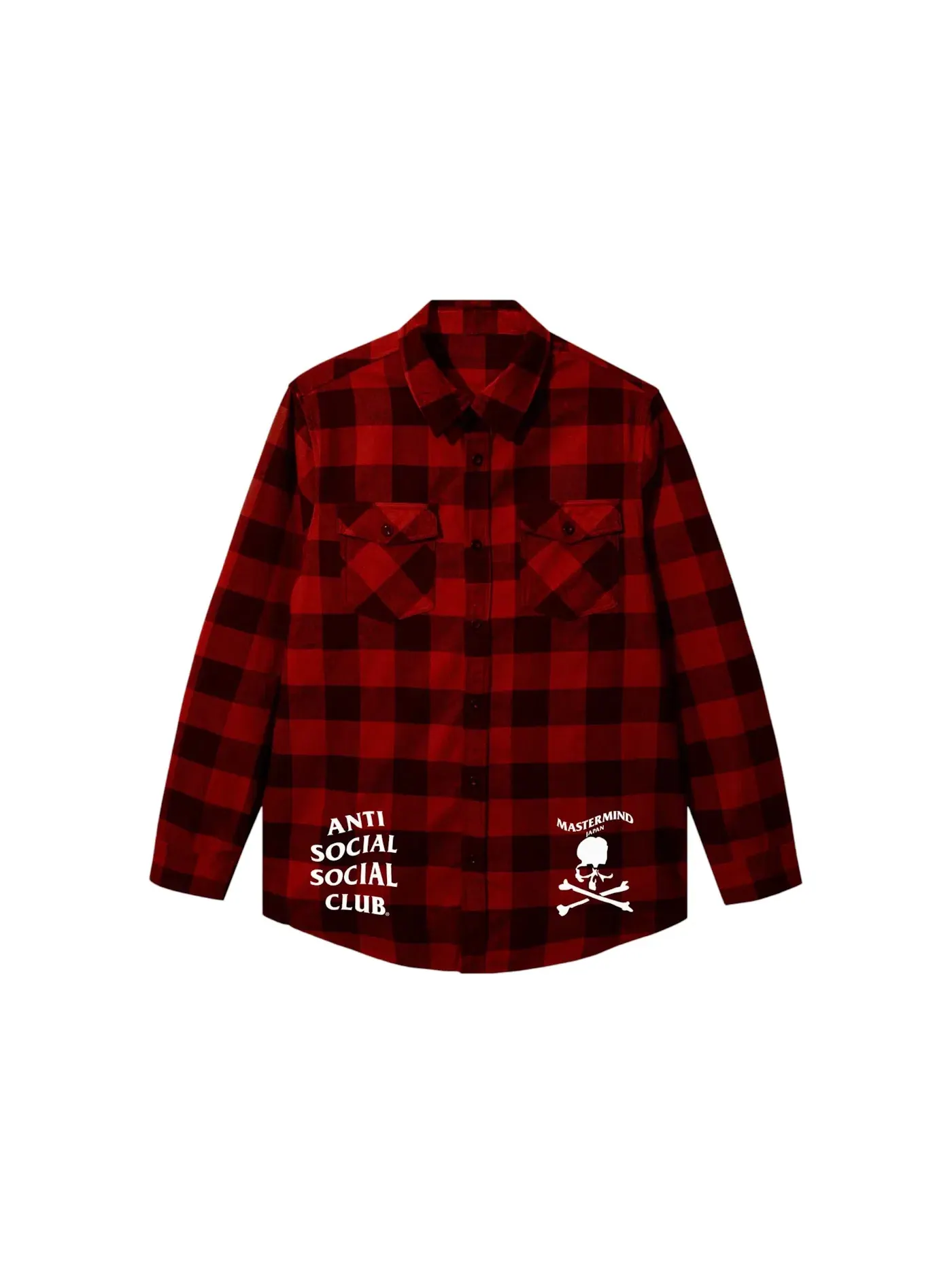 Мужская фланелевая рубашка Flannel Anti Social Social Club — изображение 2 из 2, красный/черный