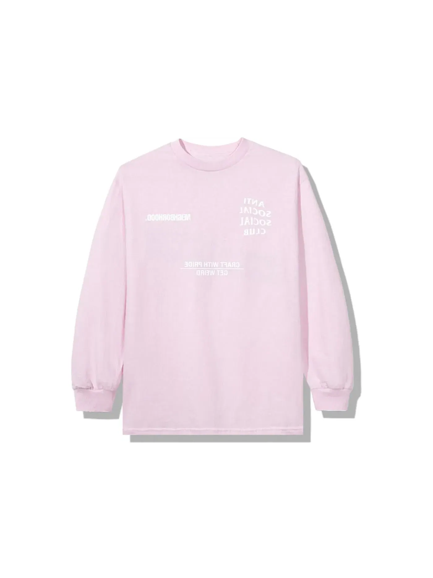 Мужская футболка с длинным рукавом Anti Social Social Club x Neighborhood AW05 Longsleeve Tee — изображение 2 из 2, розовый